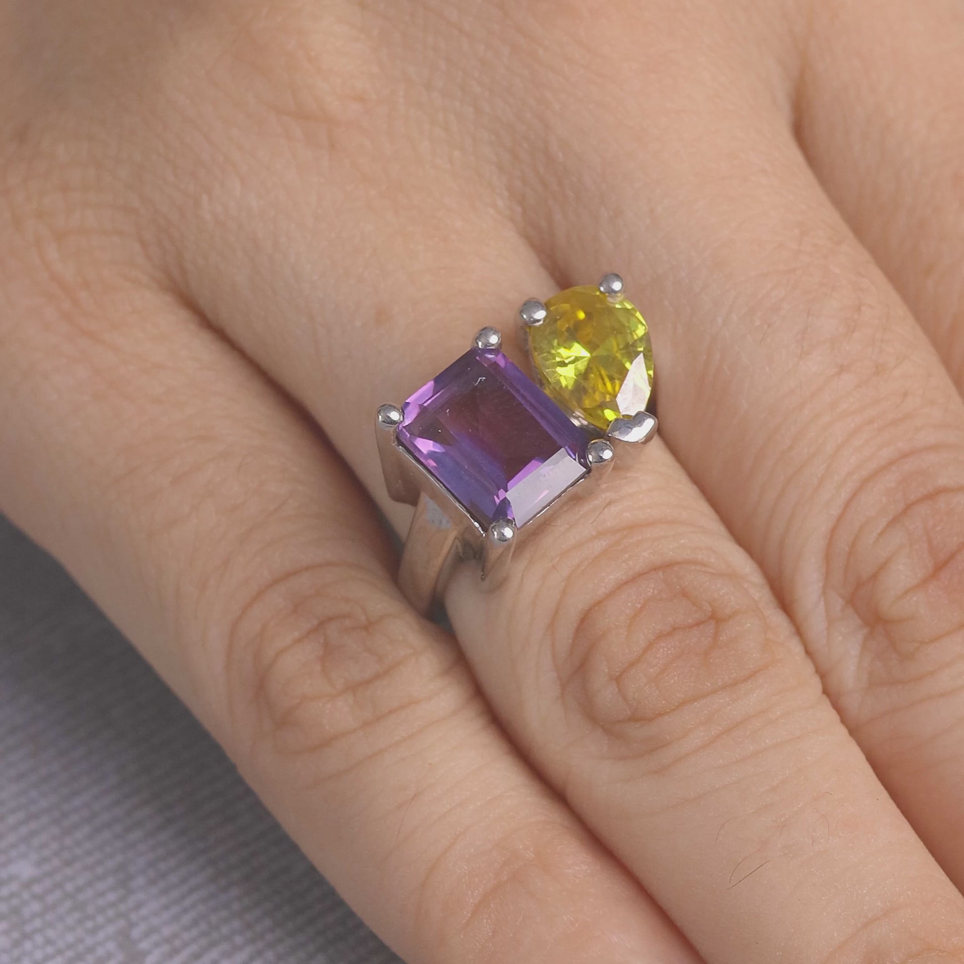 2 Stone Toi Et Moi Engagement Ring Birthstones You and Me Ring