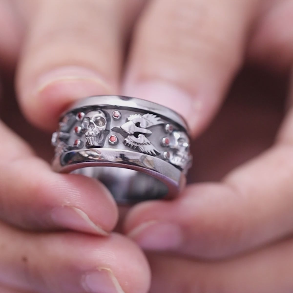 Matching Skull Engagement Rings For Couple Gothic Jewelry Halo