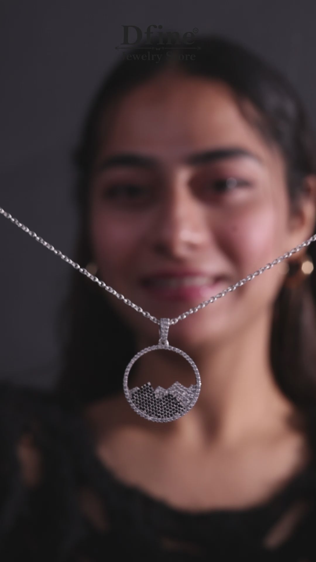 Mountain Pendant Necklace 925 Sterling Silver Gift for Mountaineer