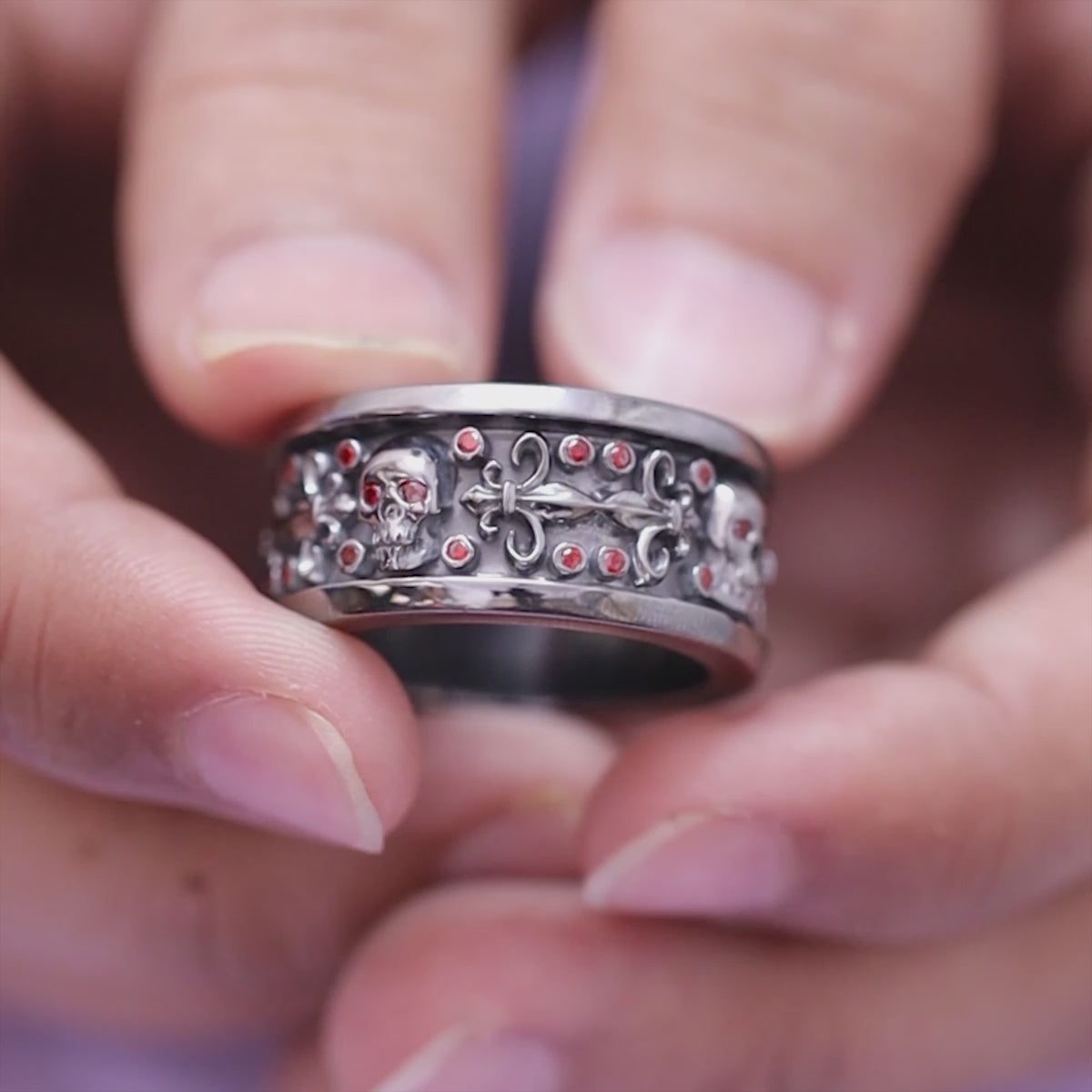Skull Engagement Rings Set His Her Gothic Matching Couple Ring