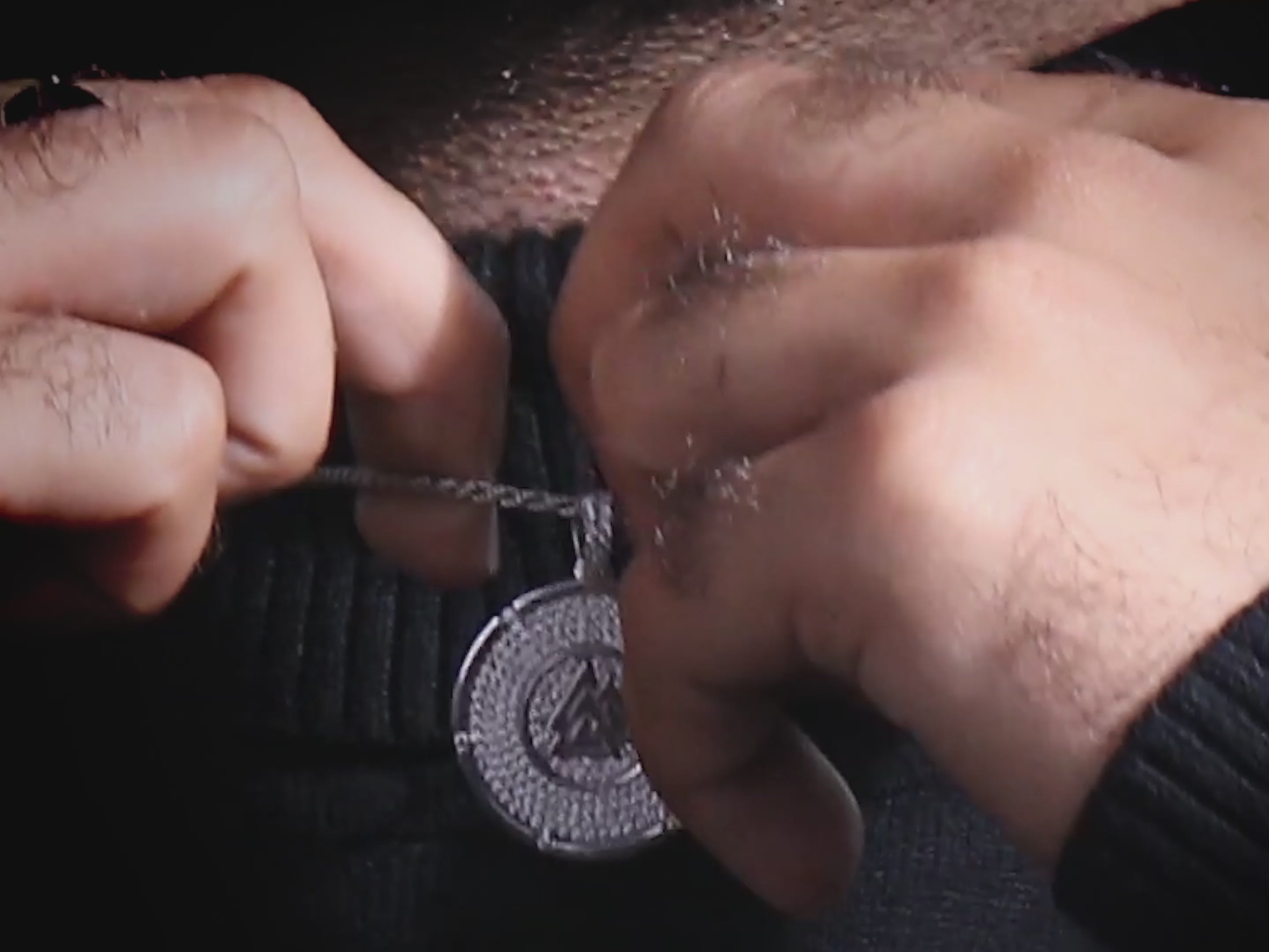 Iced Out Viking Valknut Necklace Odin's Knot of the Slain Pendant