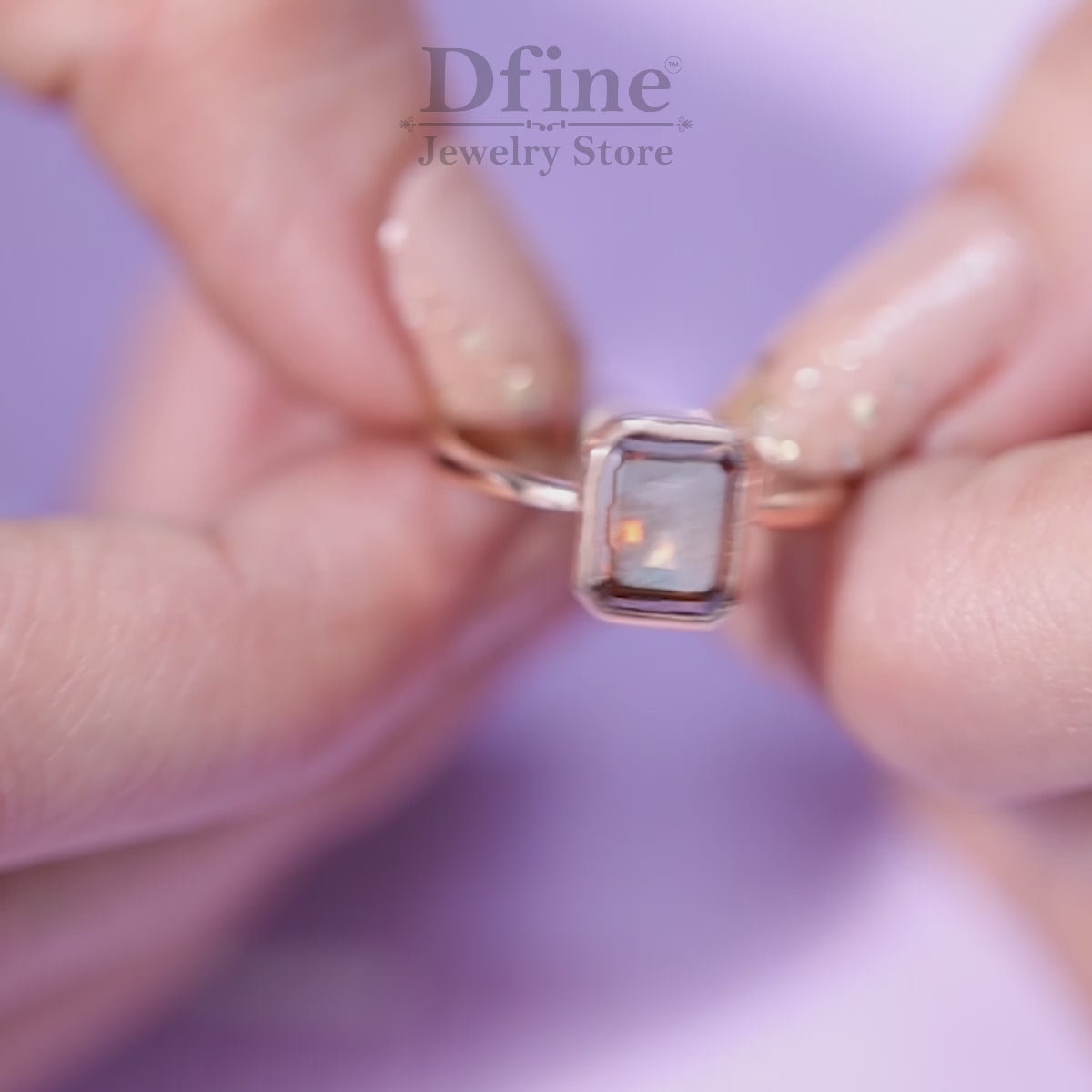 Brown Moissanite Engagement Ring 1.50CT Radiant Cut Solitaire