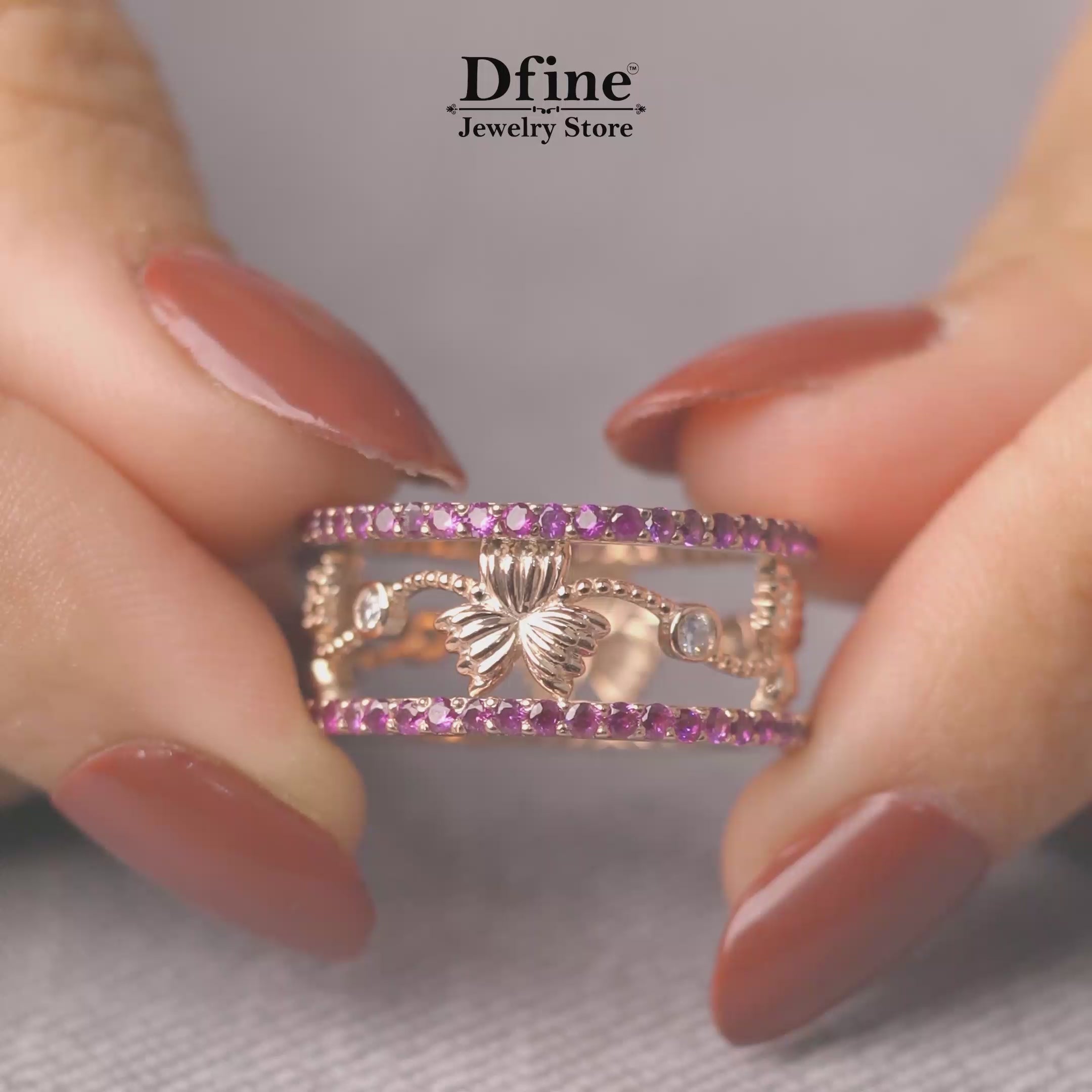 Floral Milgrain Art Deco Vintage Style Rose Gold Wedding Band for Women