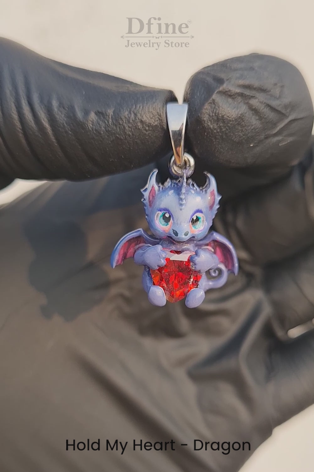 Baby Dragon Pendant Necklace Fairytale Charm Girls Kids Jewelry