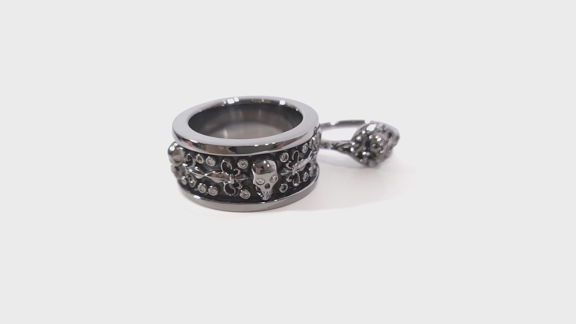 Skull Matching Promise Ring Set His and Her Gothic Skull Rings