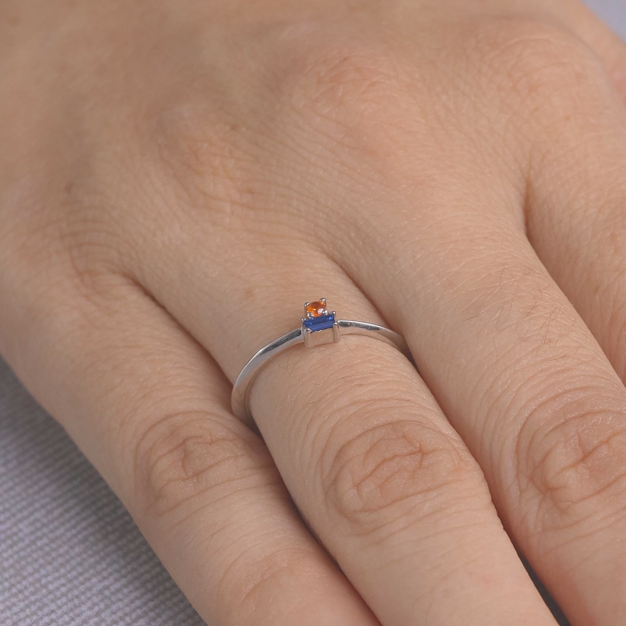 Mothers Ring 2 Birthstones Personalized Mothers Day Ring Silver