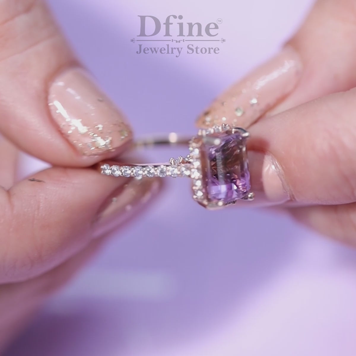 Natural Ametrine Hidden Halo Engagement Ring Statement Ring Rose Gold Cocktail Jewelry