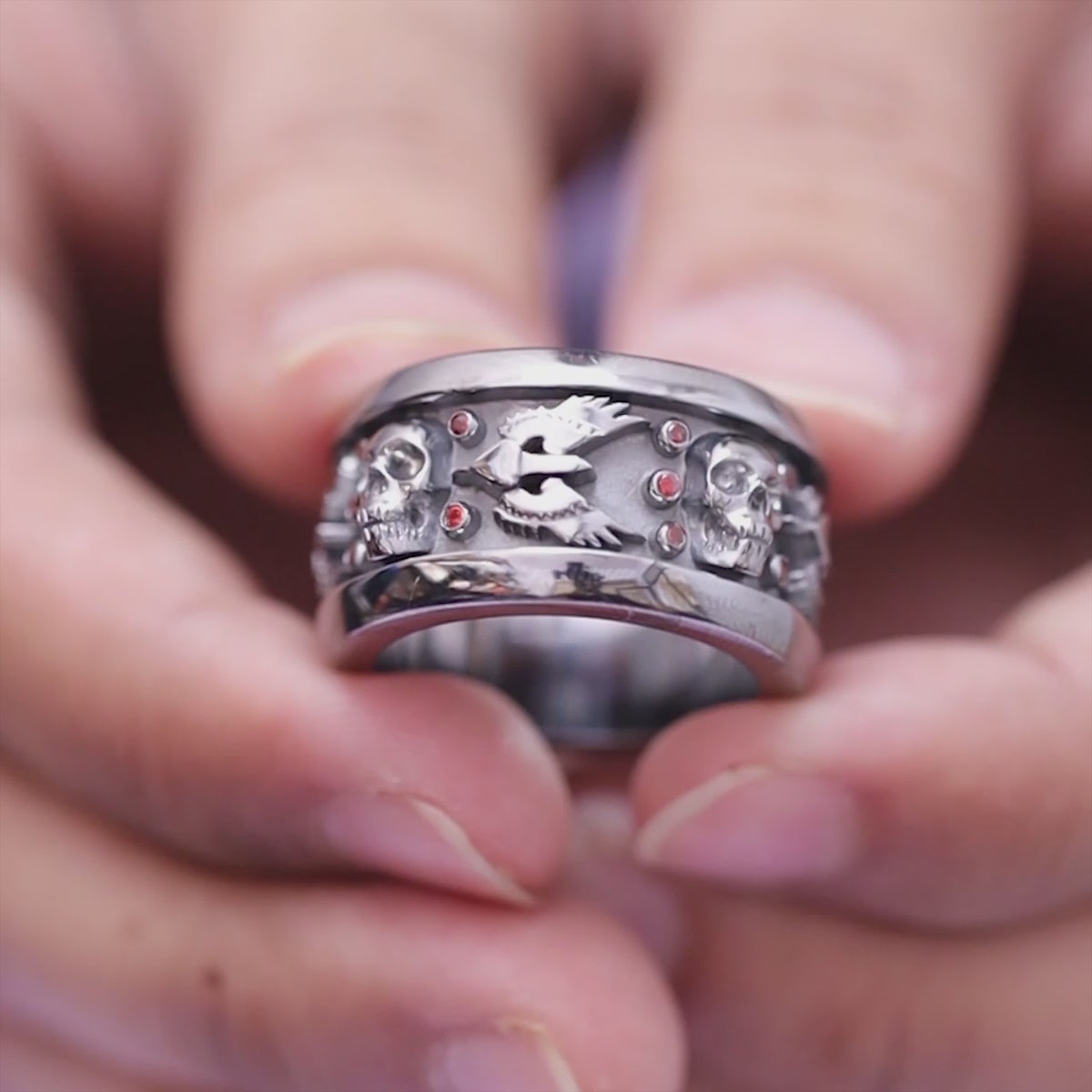 Skull Gothic Wedding Ring Set His and Her Skull Rings Couple