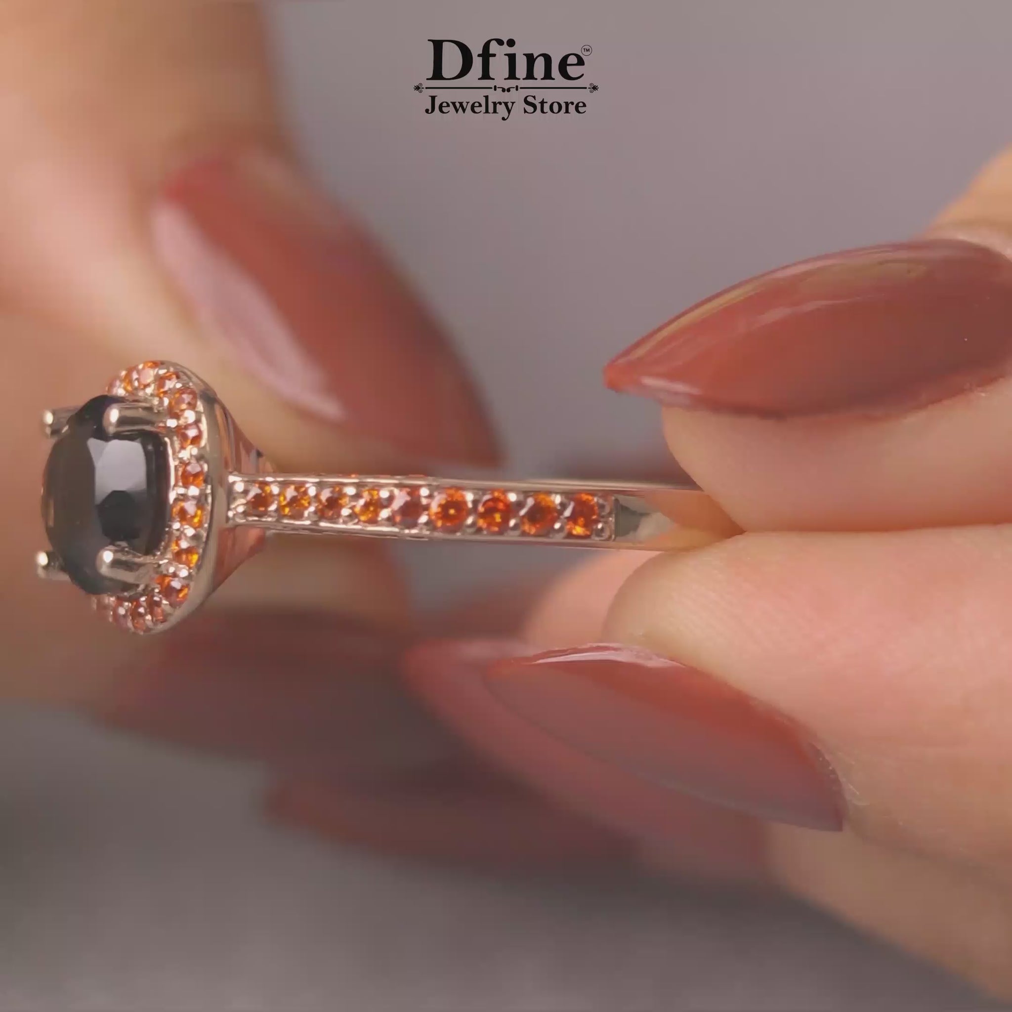 Smoky Quartz Cocktail Engagement Ring in Rose Gold