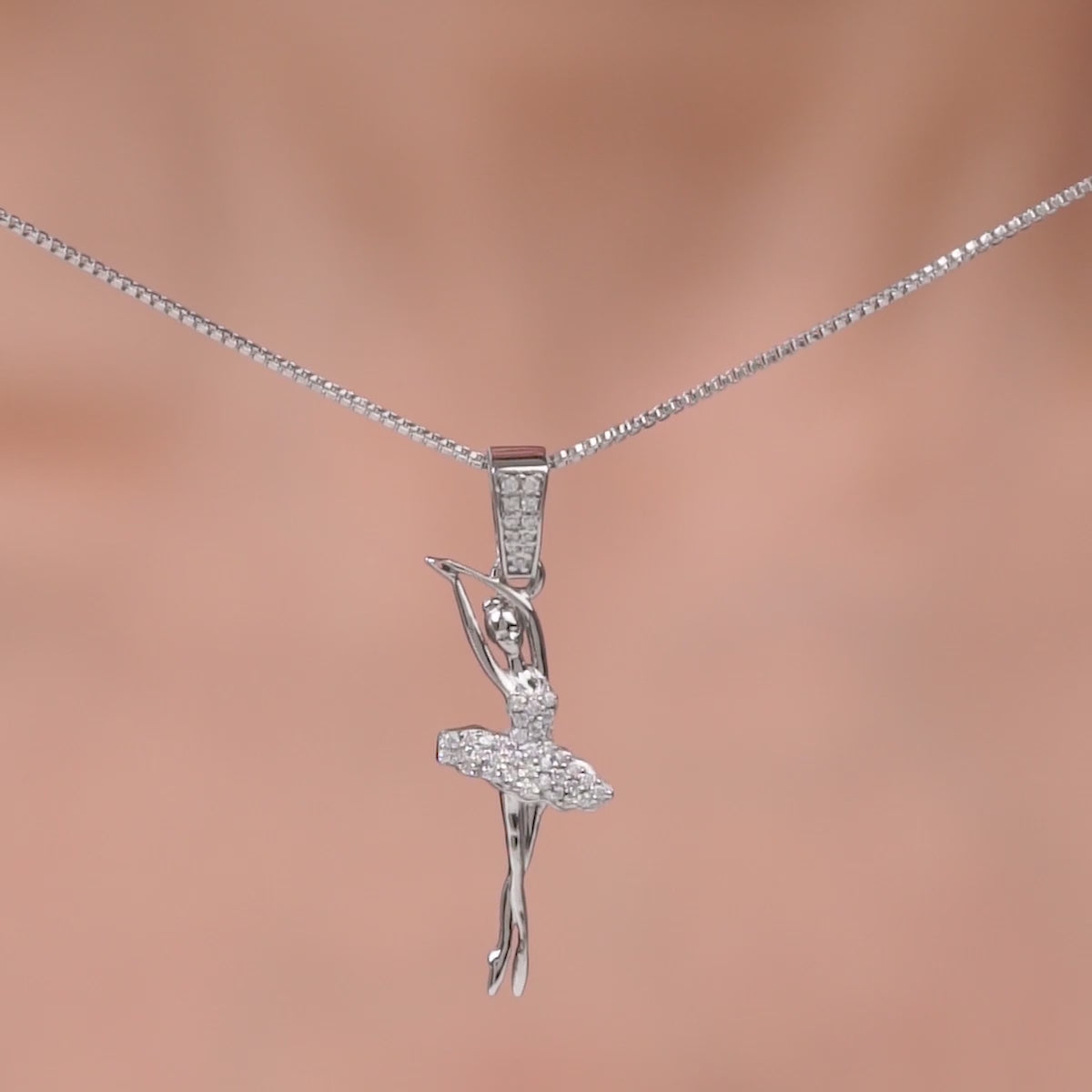 Ballerina Necklace Sterling Silver Ballet Dancer Pendant Dance Jewelry