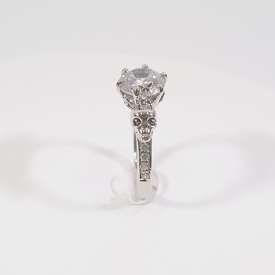 2.10TCW Diamond Skull Wedding Ring Womens Skull Ring Gold