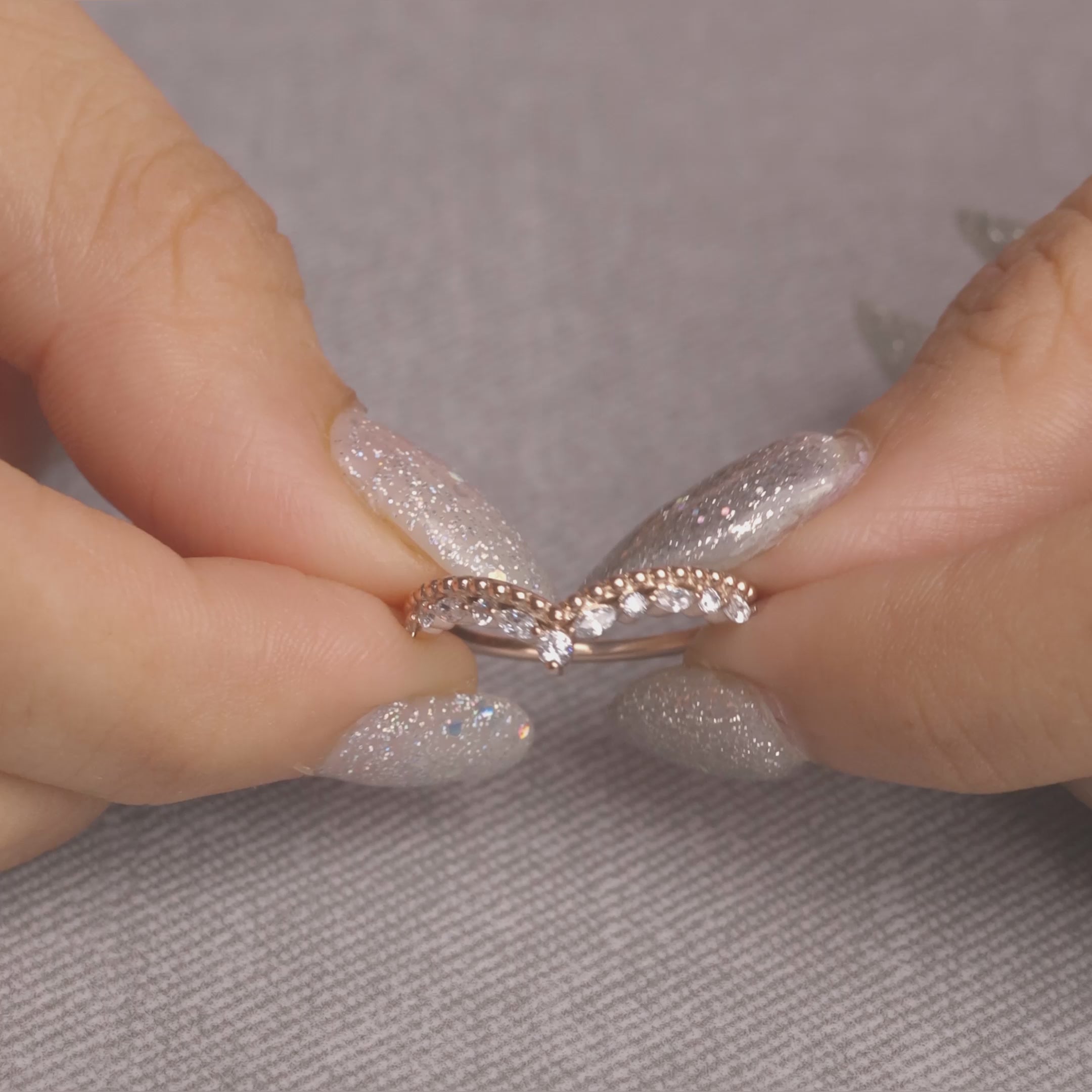 Vintage Wedding Ring Enhancer Moissanite Curved Stacking Band
