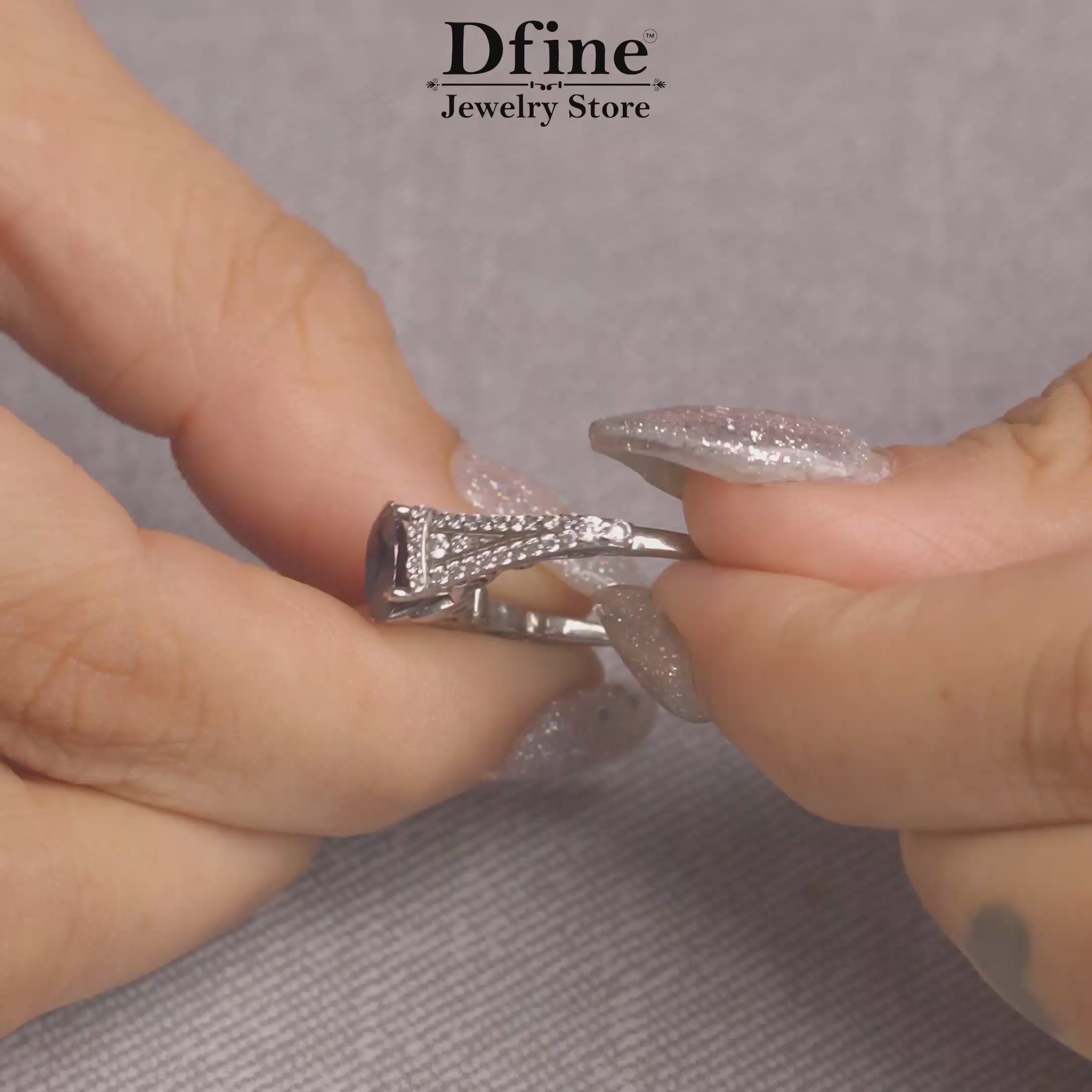 Oval cut purple amethyst art deco vintage engagement ring in sterling silver or rose gold or white gold