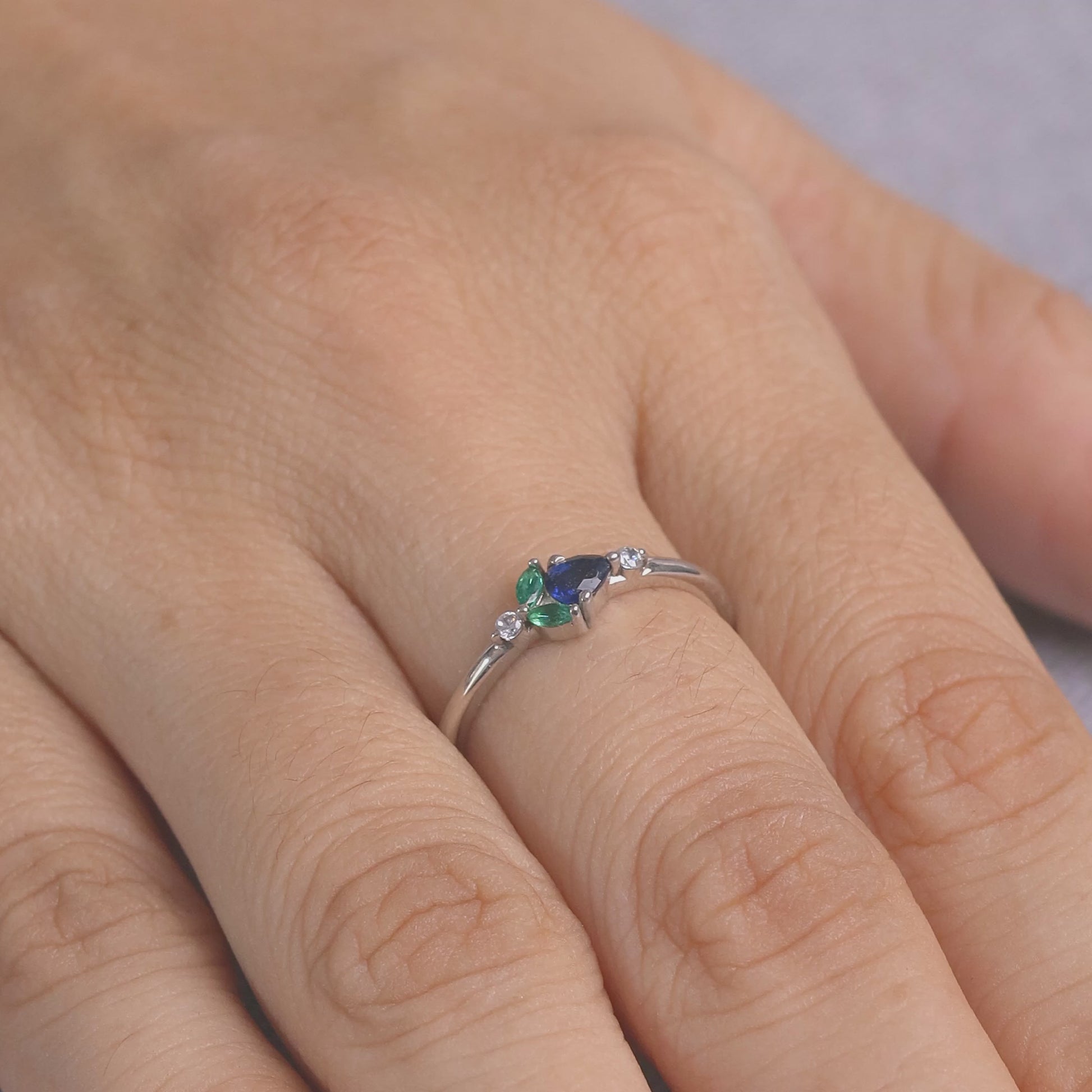 Sterling Silver Mothers Ring Custom Birthstones Ring Gift For Mom