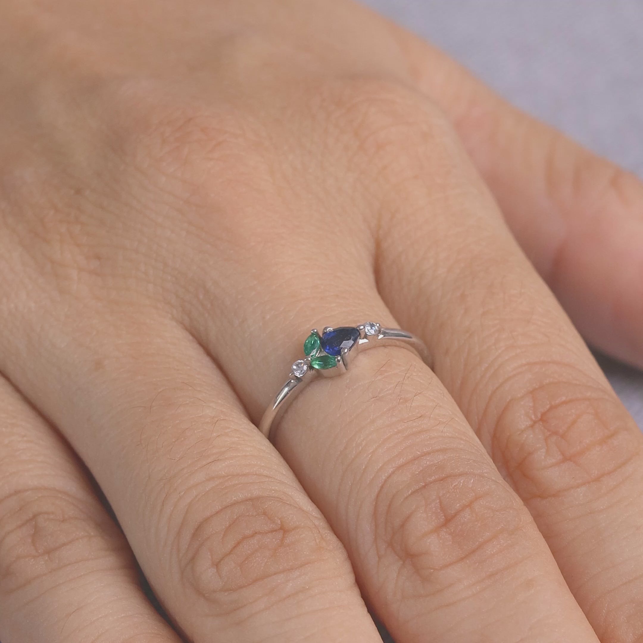 Sterling Silver Mothers Ring Custom Birthstones Ring Gift For Mom
