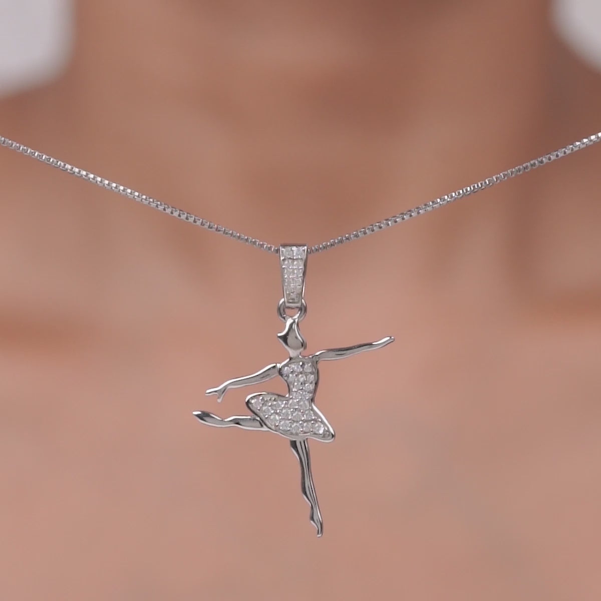 Ballet Dancer Silhouette Pendant Ballerina Necklace Minimalist Dance Jewelry