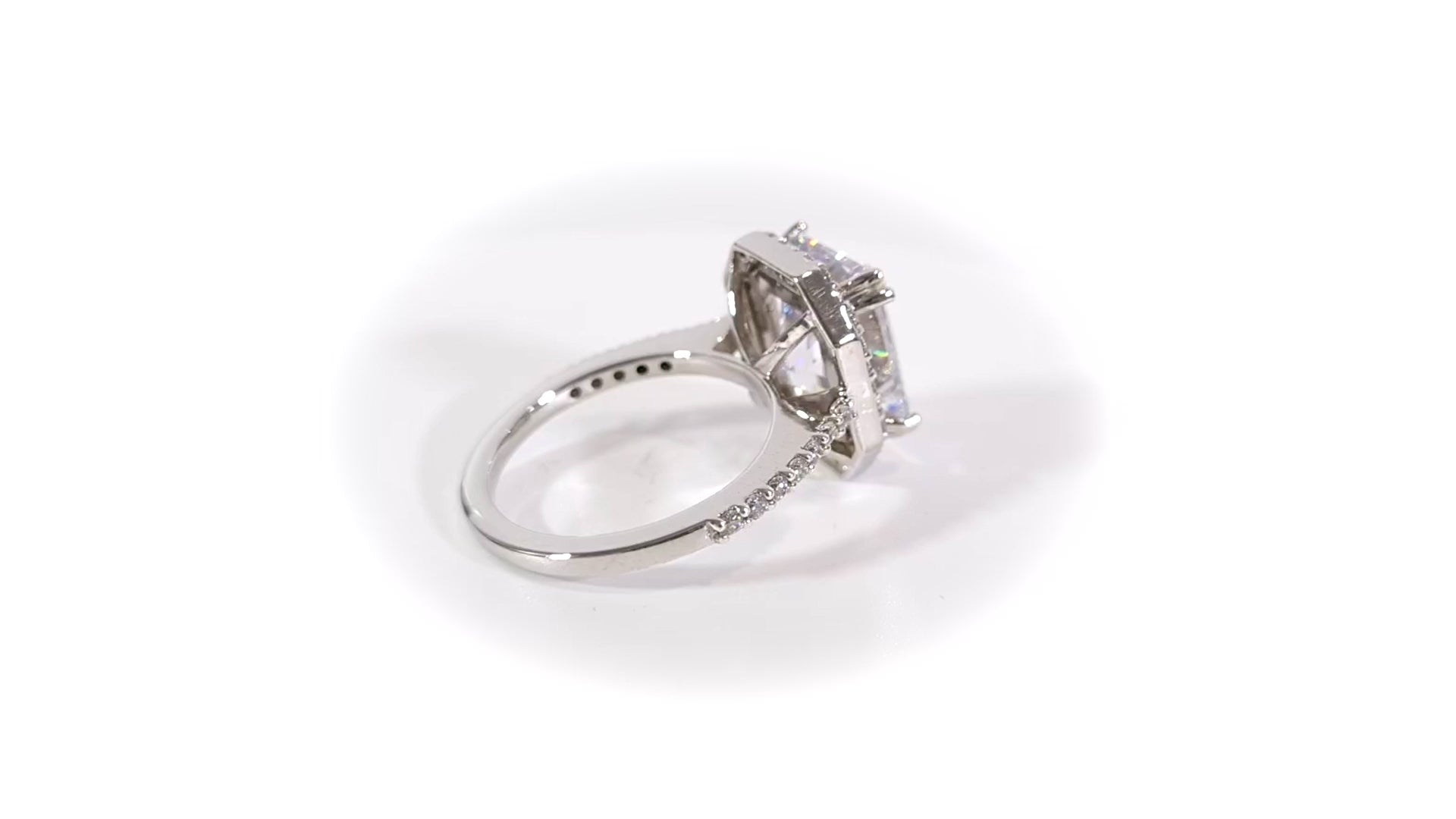Radiant Diamond Wedding Ring 7.40TCW Diamond Halo Promise Ring