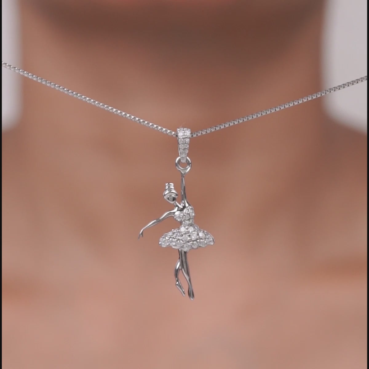 Sterling Silver Ballerina Pendant Necklace for Girls Ballet Dancer Silhouette Charm Gift