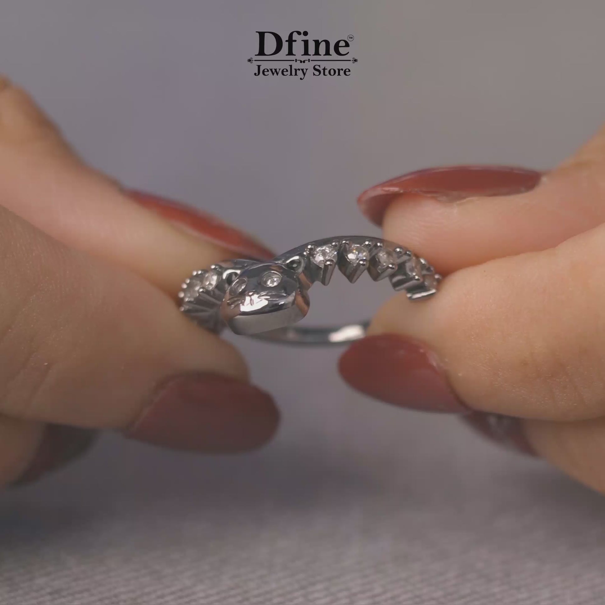 Cat Ring Enhancer Cute Kitty Cat Jewelry Curved Wedding Band