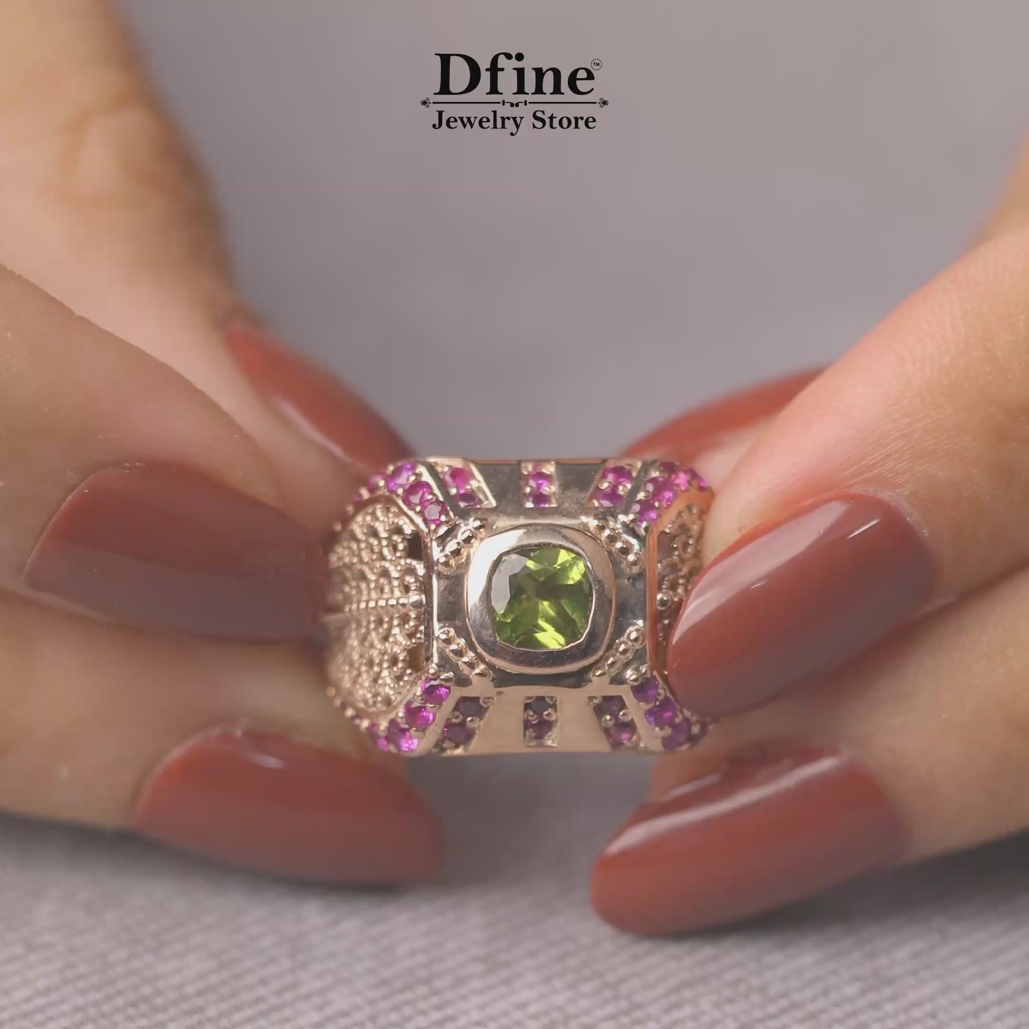 Milgrain Filigree Art Deco Statement Cocktail Ring in Rose Gold