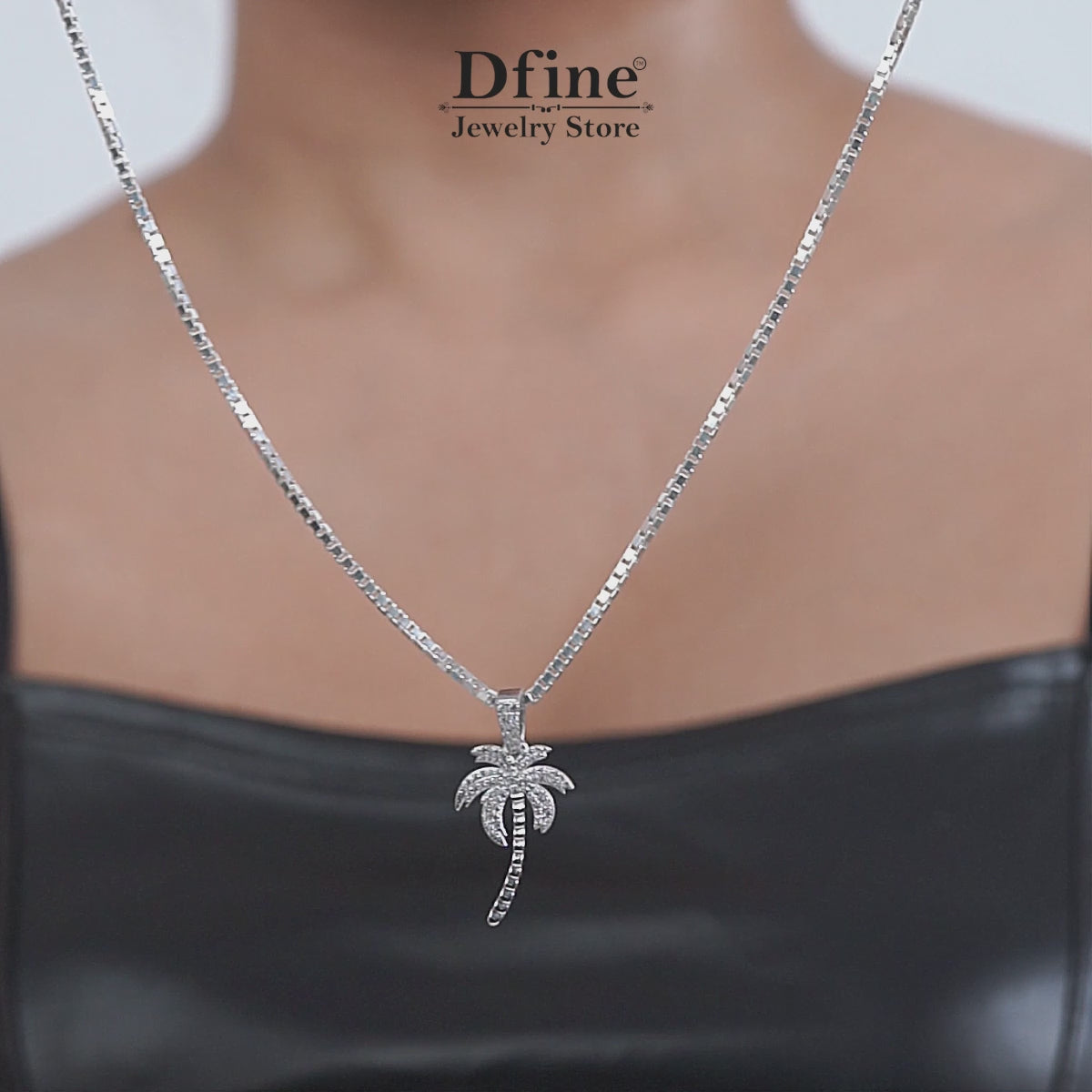 Palm Tree Pendant Necklace Hawaiian Beach Tropical Jewelry