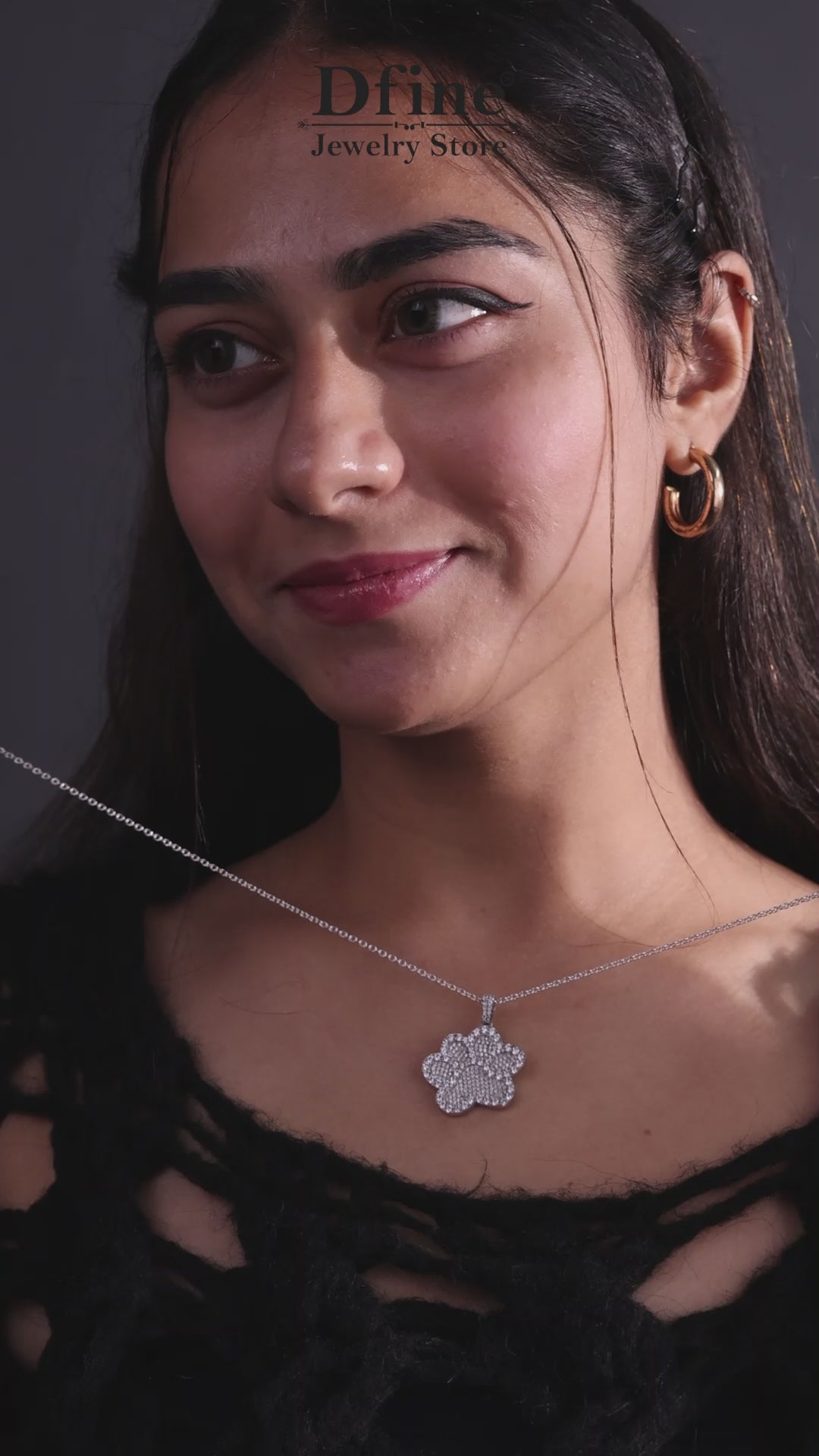 Iced Out Paw Pendant Necklace Animal Pet Jewelry Sterling Silver