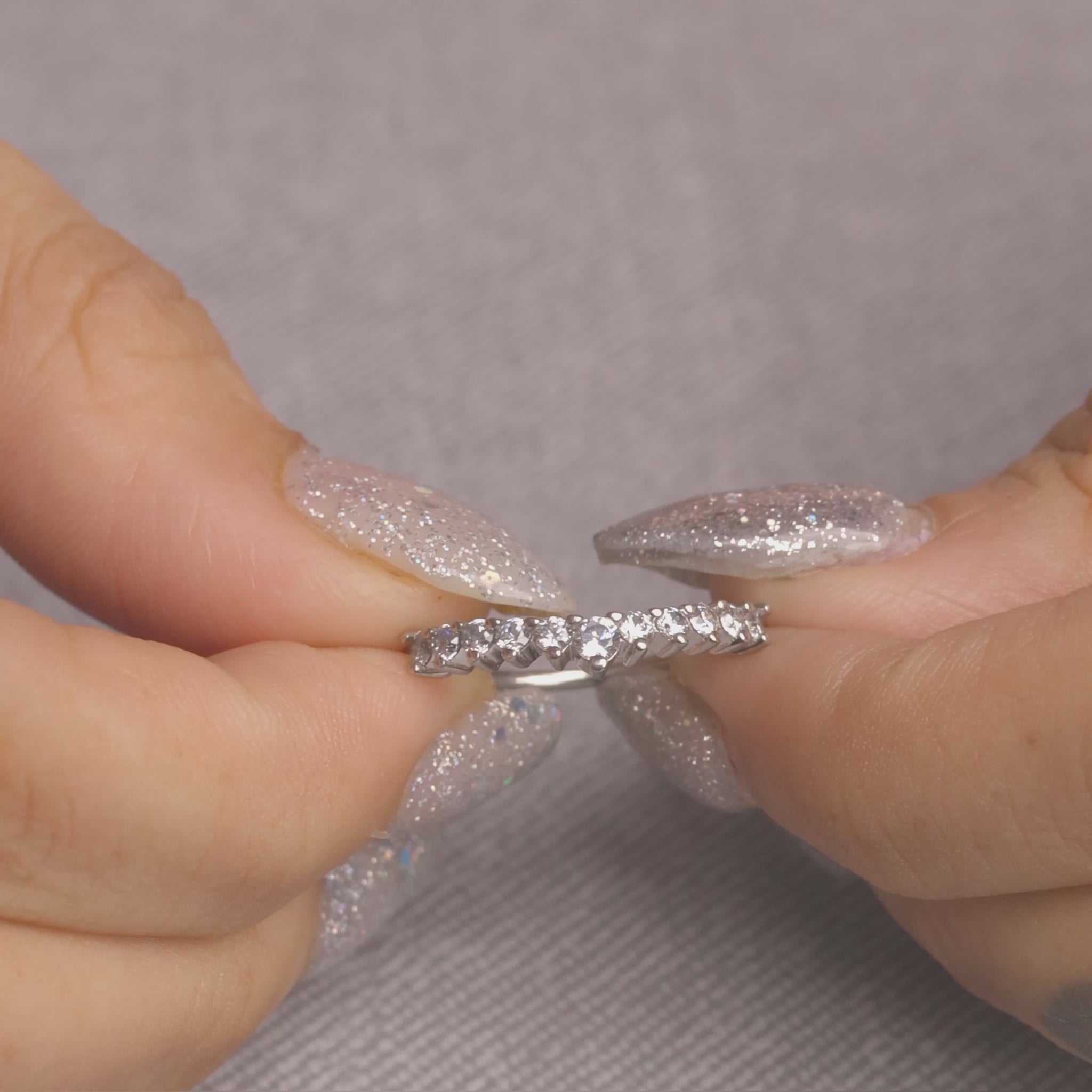 Moissanite Eternity Wedding Band Stack Promise Anniversary Ring