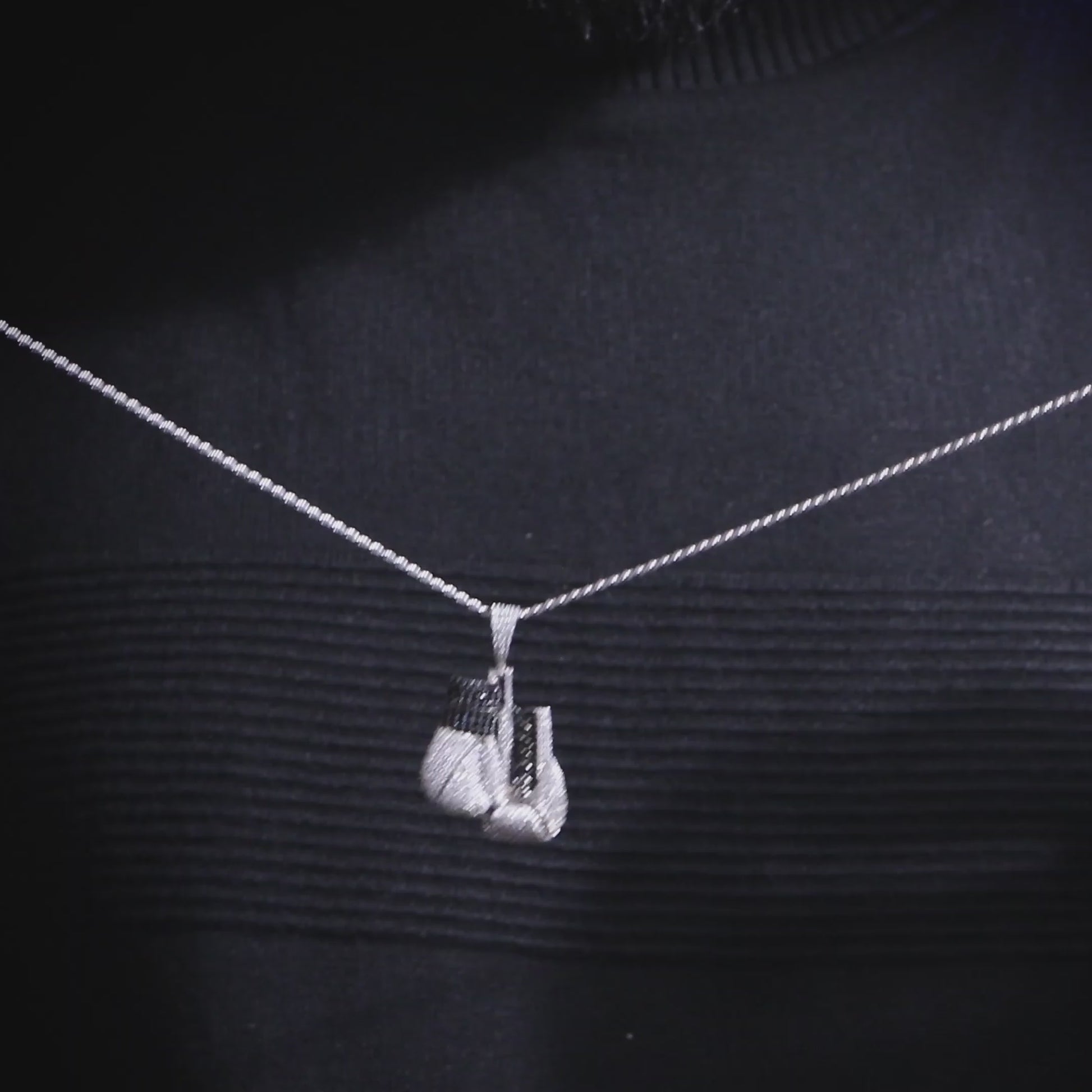 Boxing Gloves Pendant Necklace Iced Out Hip Hop Jewelry Unisex