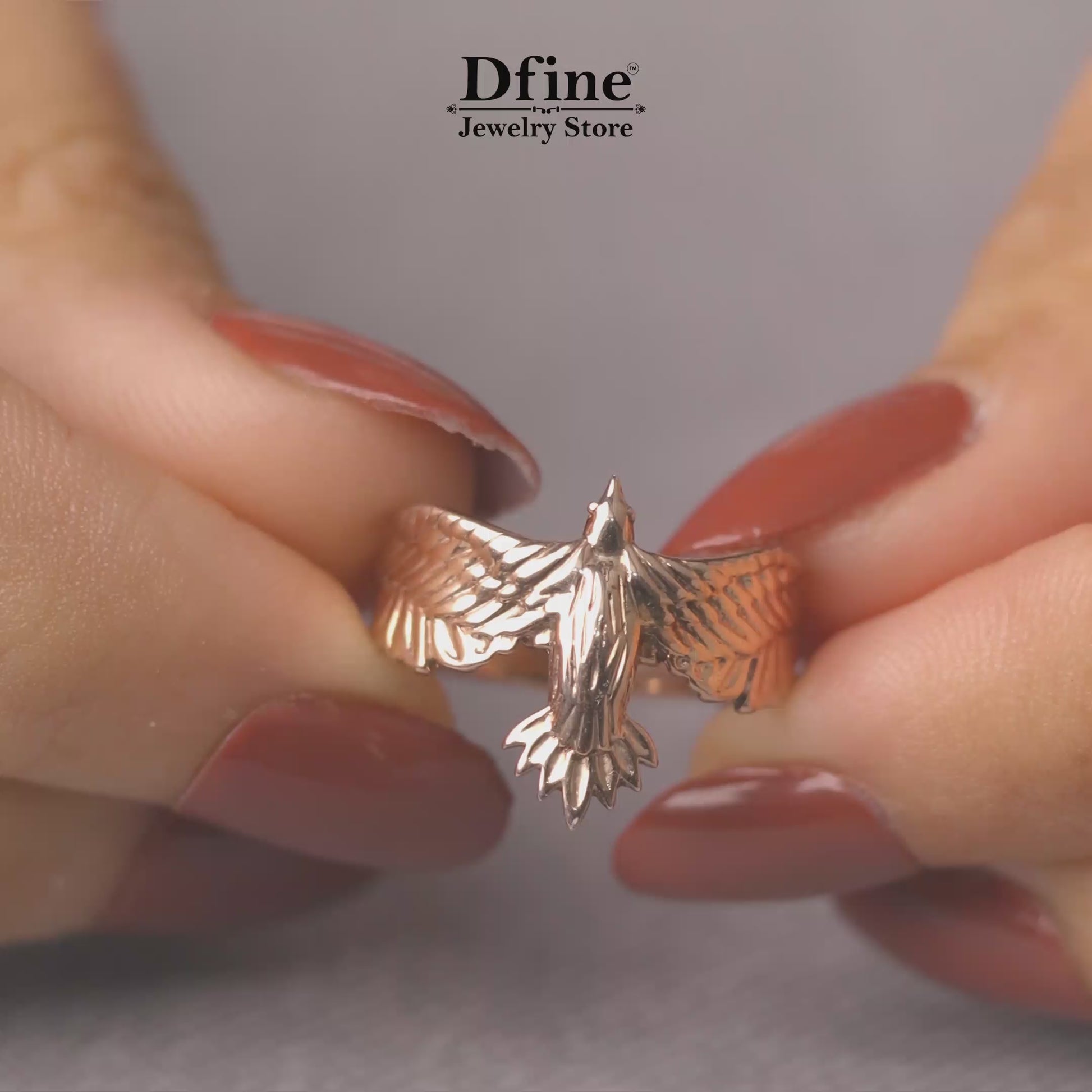 Rose Gold Raven Ring Norse Viking Jewelry Chunky Ring