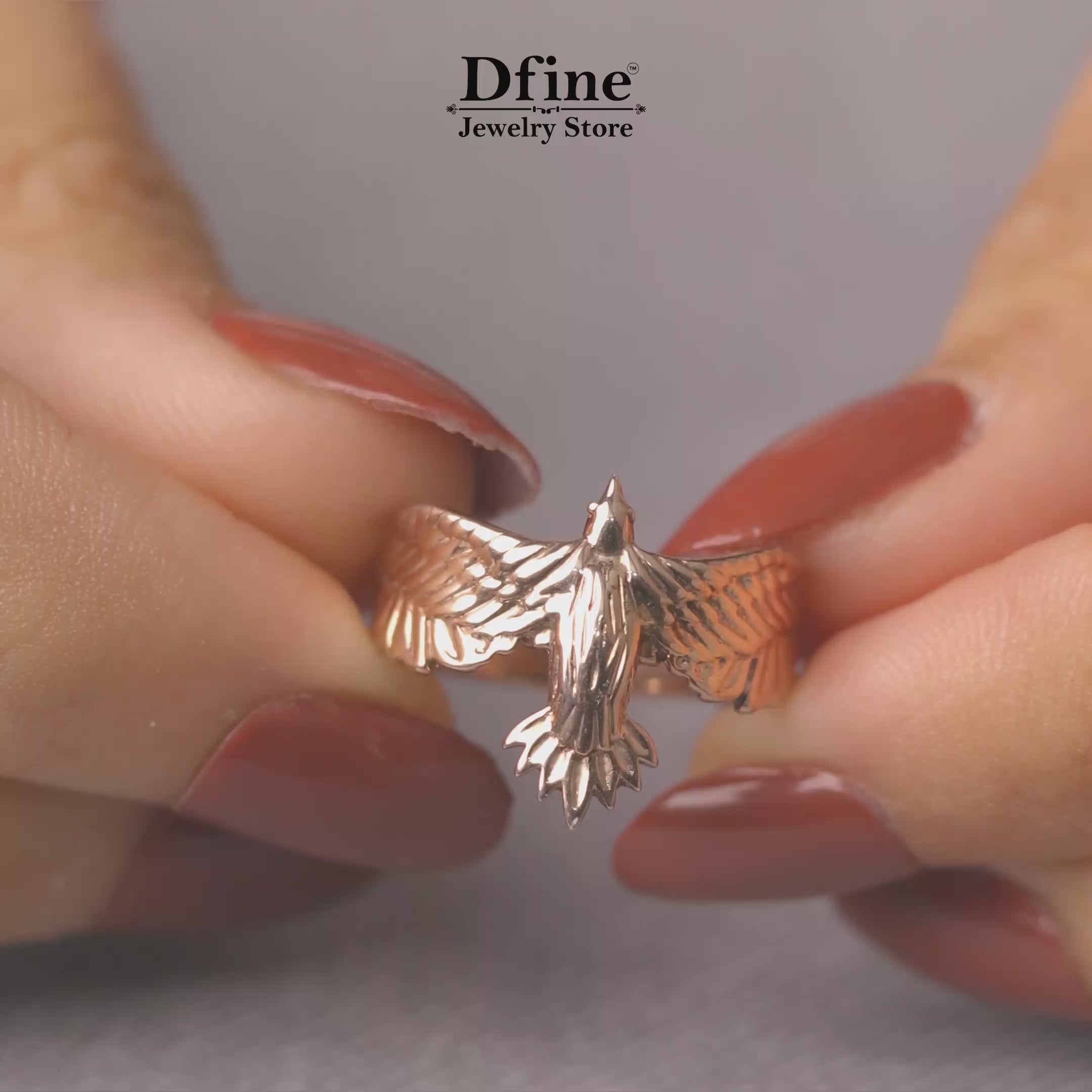 Rose Gold Raven Ring Norse Viking Jewelry Chunky Ring