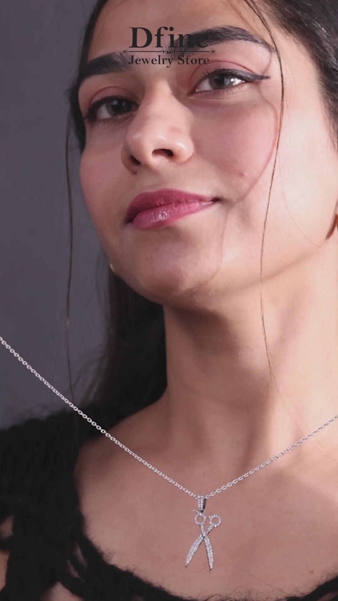 Iced Out Scissor Pendant Necklace Hairstylist Barber Jewelry