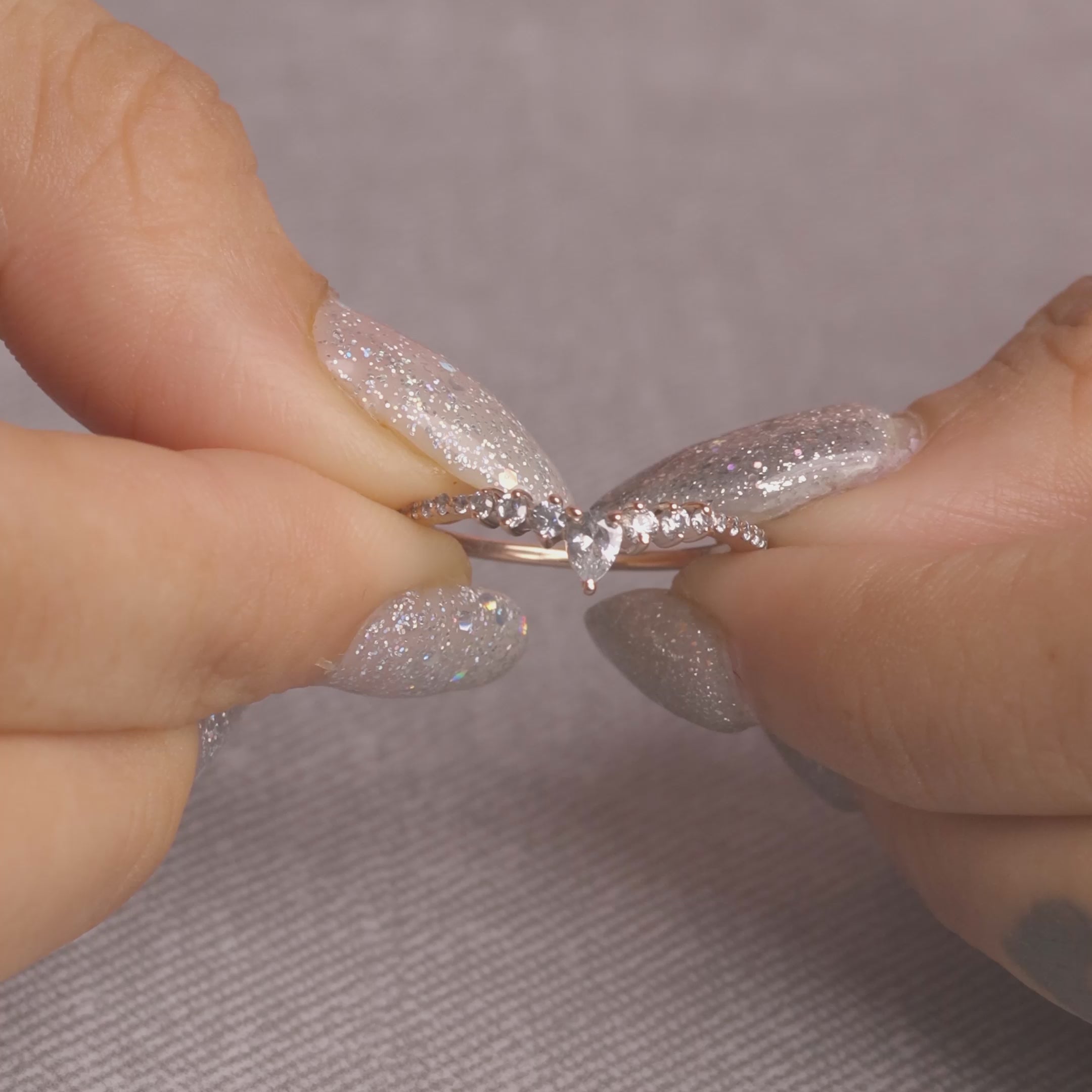 Tiara Style Ring Enhancer Promise Anniversary Ring Gift for Her Rose Gold