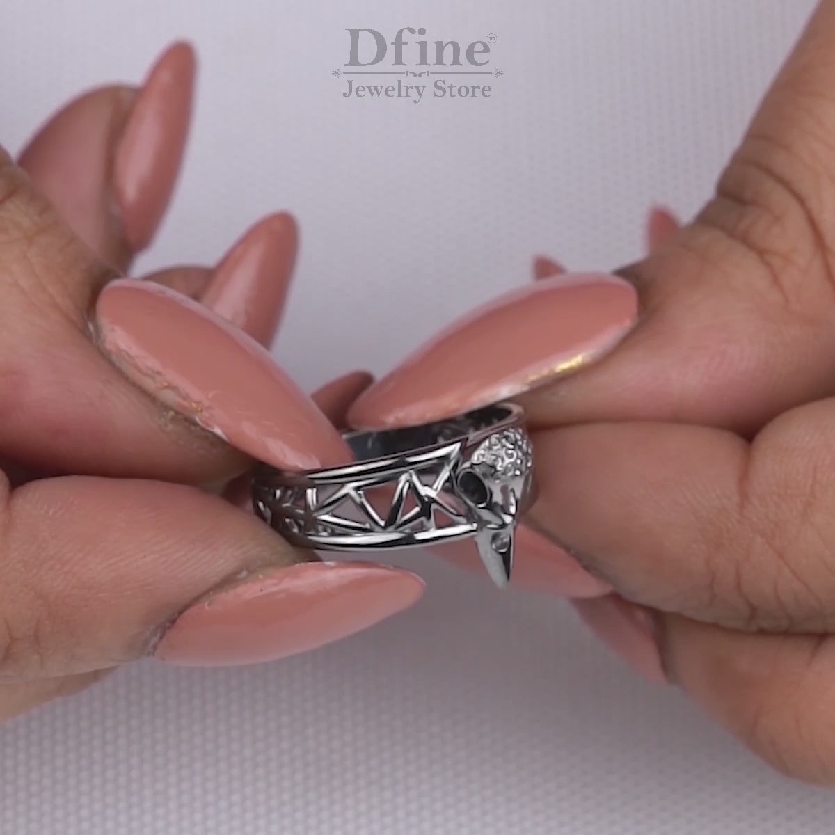 Raven Skull Ring Set Mesh Gothic Viking Couple Wedding Rings