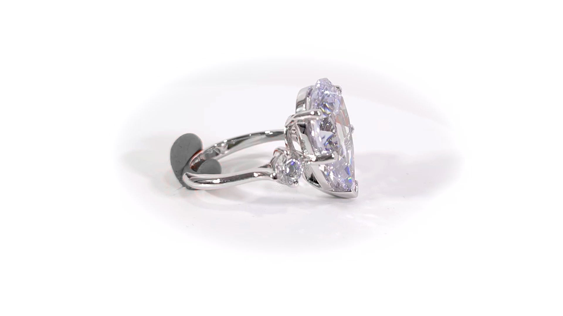 10.30TCW Three Stone Diamond Ring 3 Stone Engagement Ring Silver