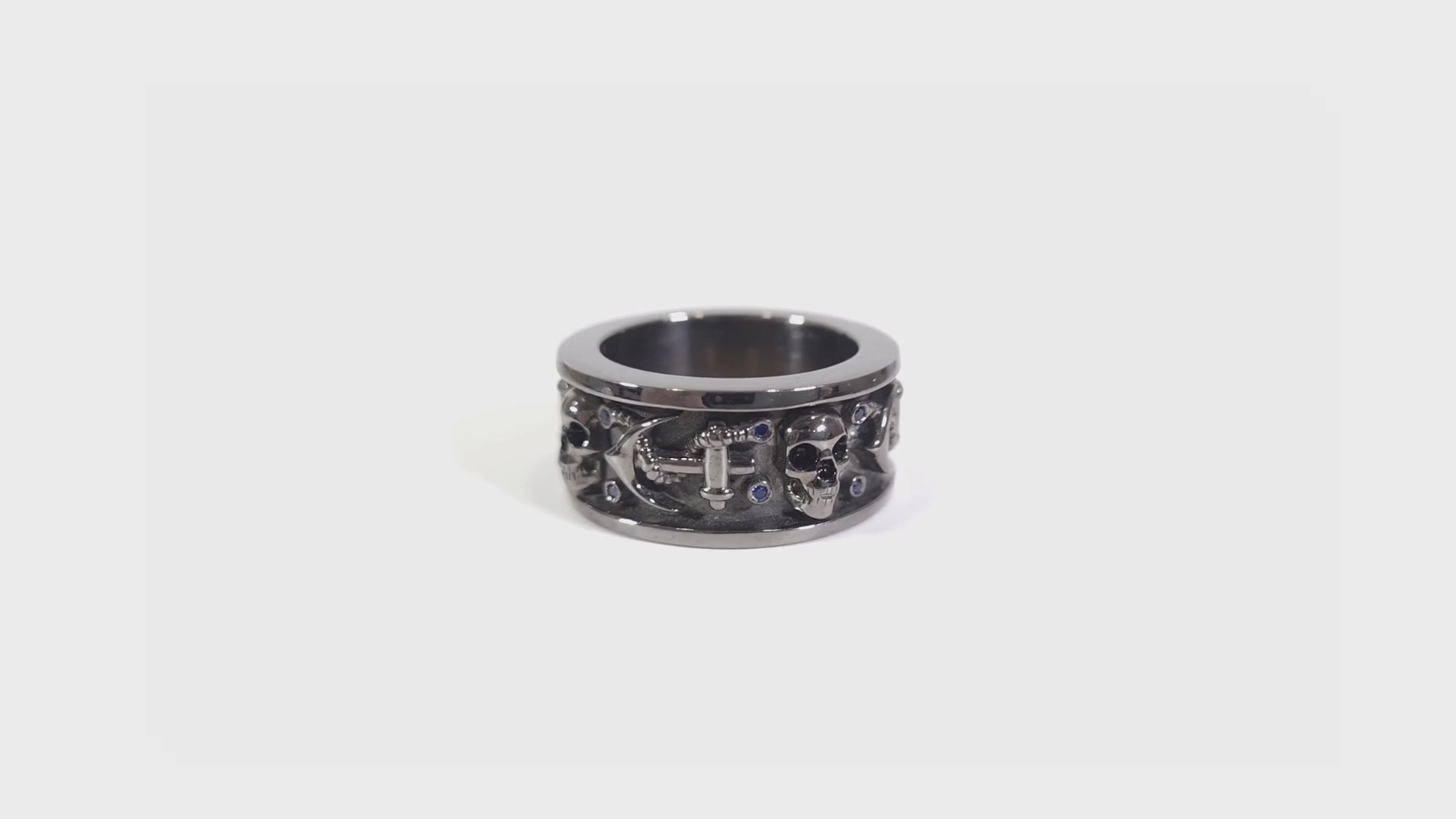 Skull Promise Rings His and Her Matching Skull Couple Set Silver