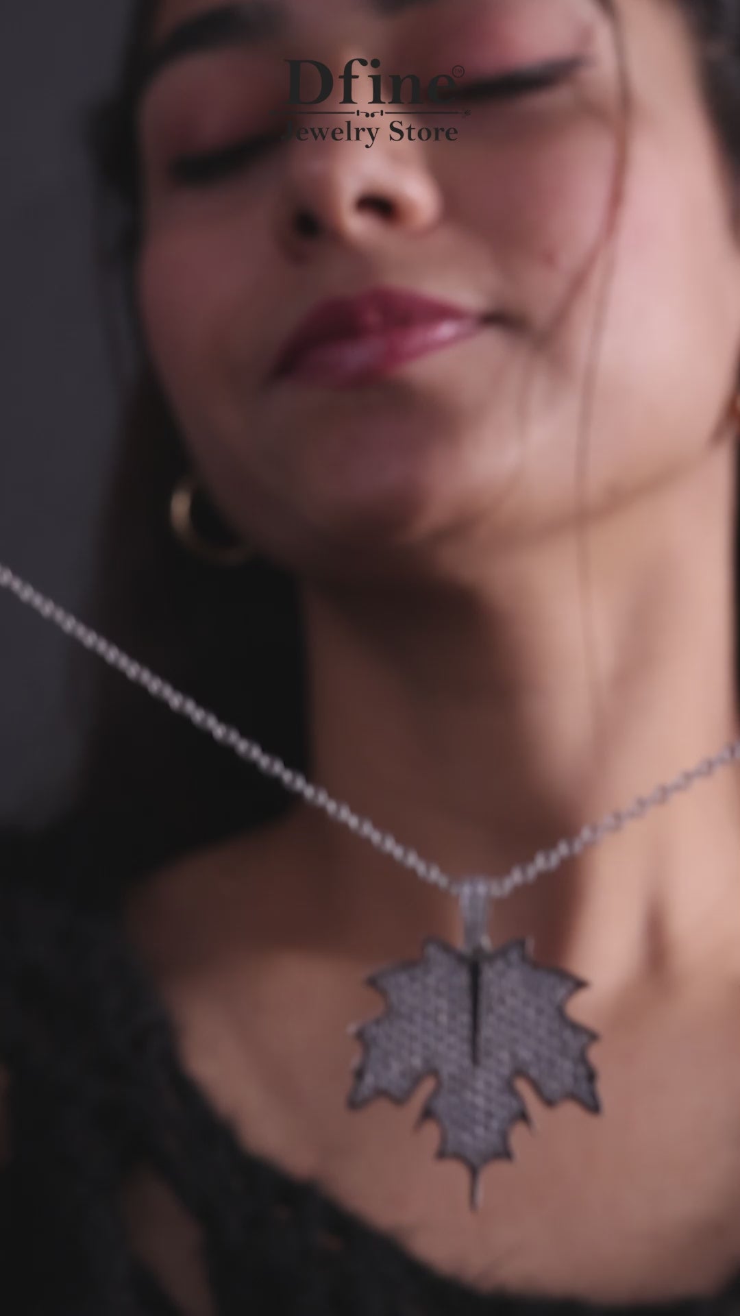 Maple Leaf Necklace Hip Hop Iced Out Pendant Autumn Jewelry