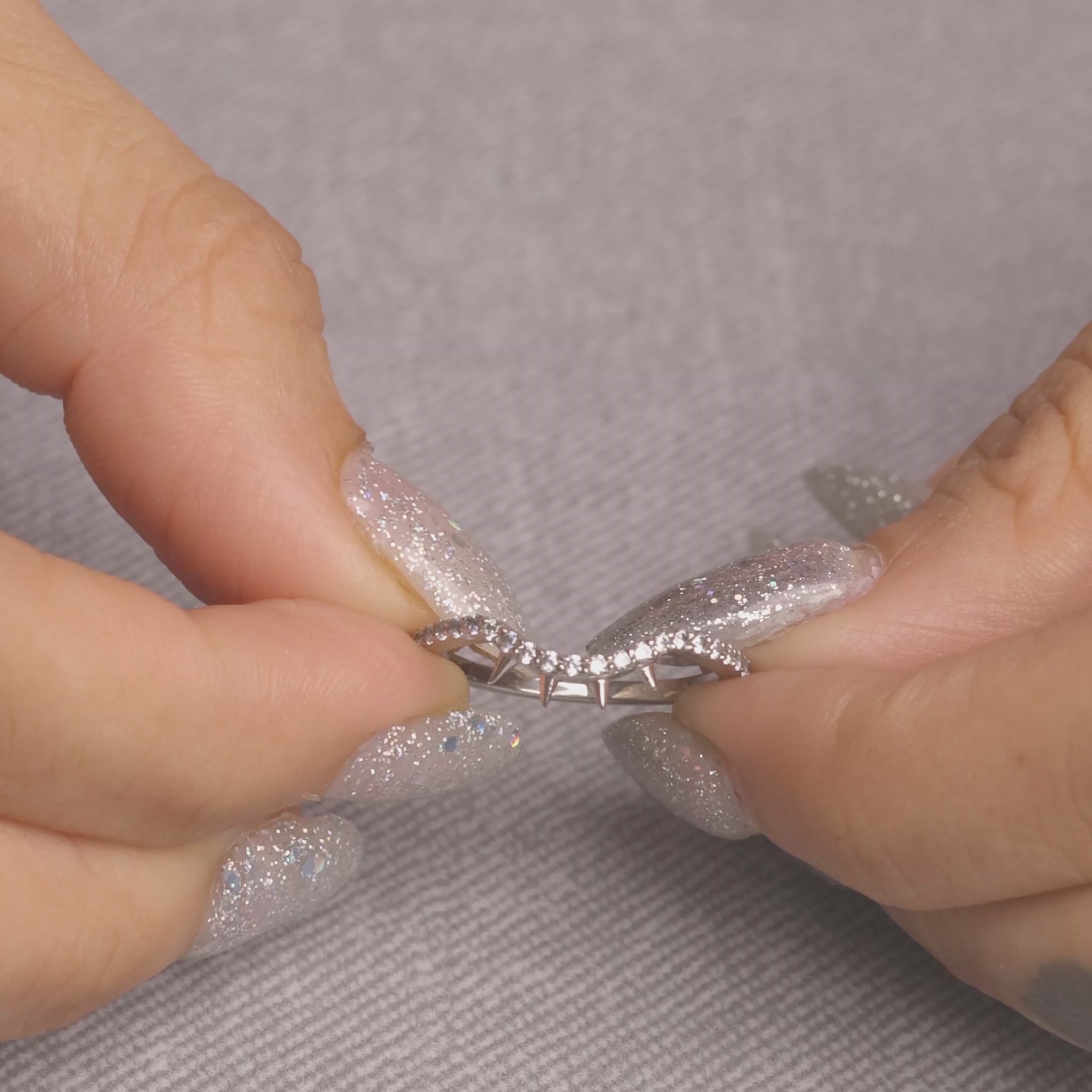 Thorny Curved Wedding Band Engagement Ring Enhancer Stack