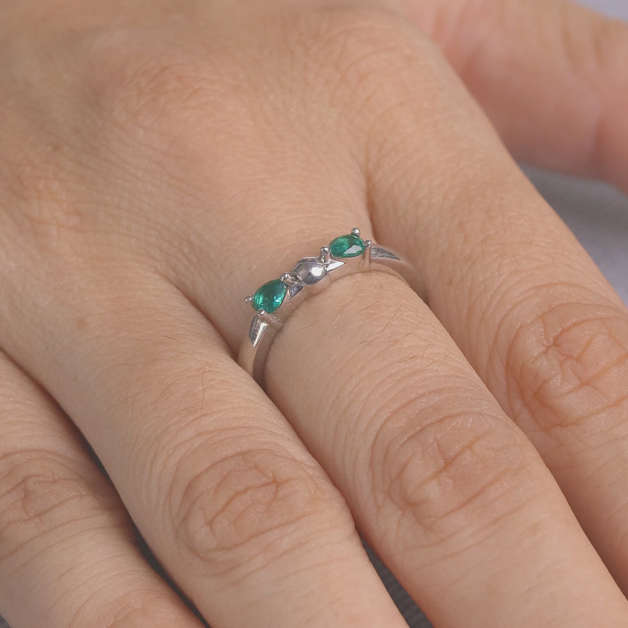 Mother Daughter Birthstones Ring Mother's Day Gift Jewelry Silver