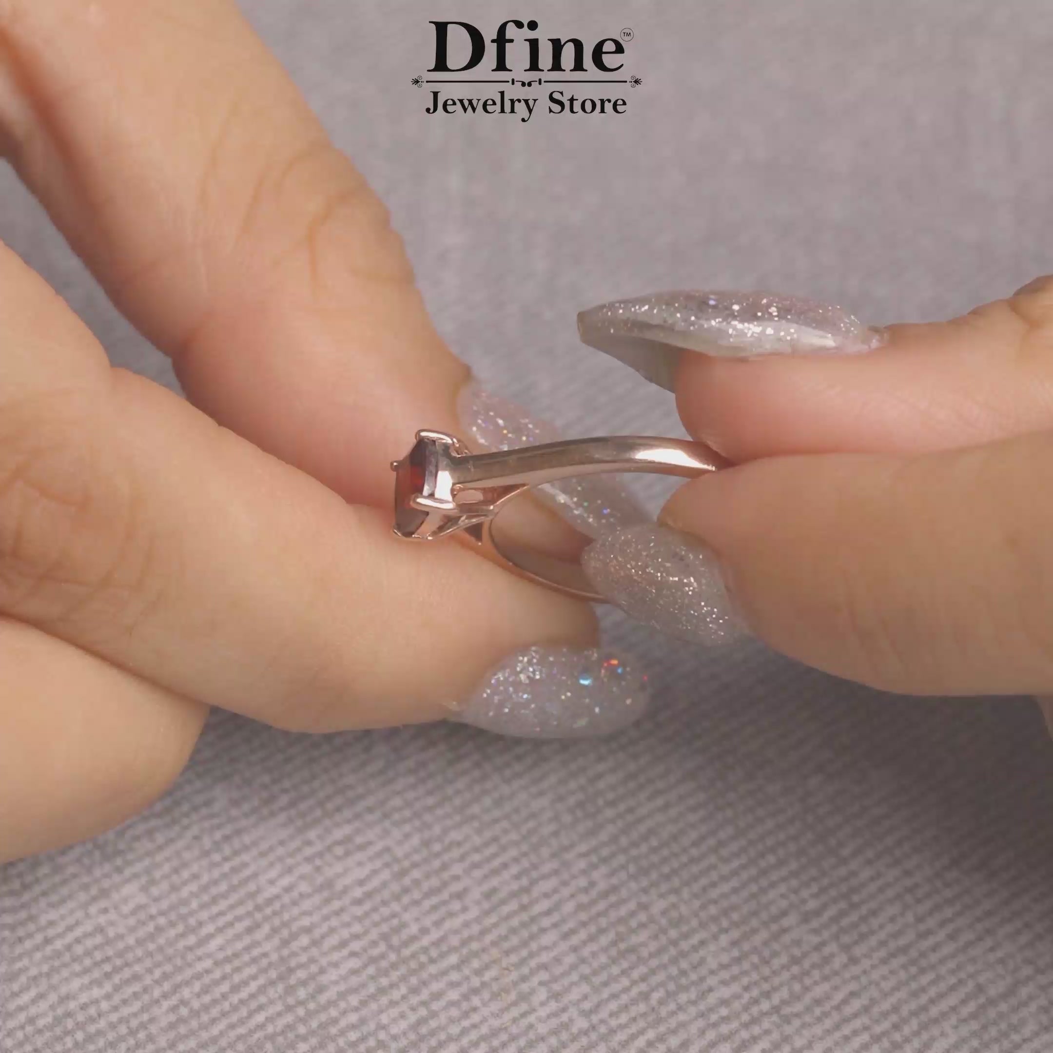 Cushion Cut Solitaire Natural Pigeon Red Garnet Cathedral Style Engagement Ring in Sterling Silver or Rose Gold
