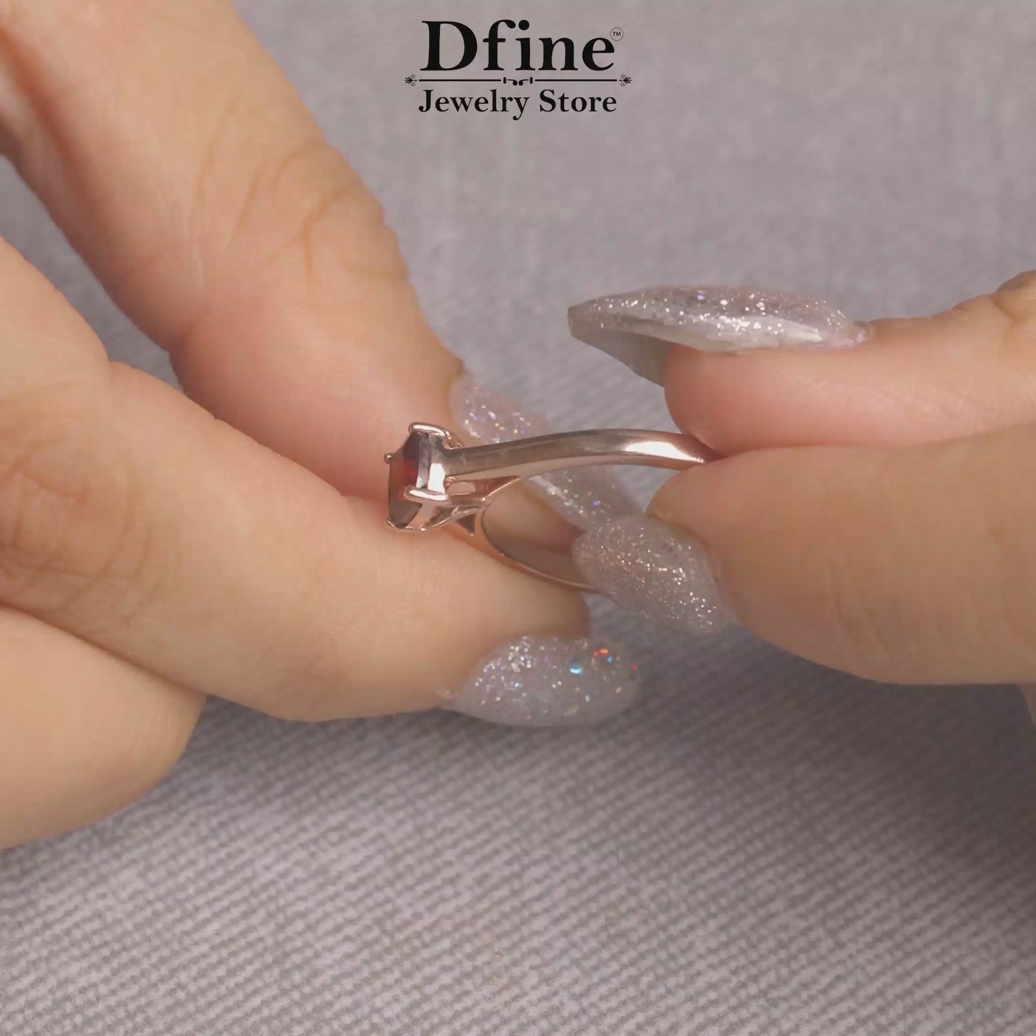 Cushion Cut Solitaire Natural Pigeon Red Garnet Cathedral Style Engagement Ring in Sterling Silver or Rose Gold