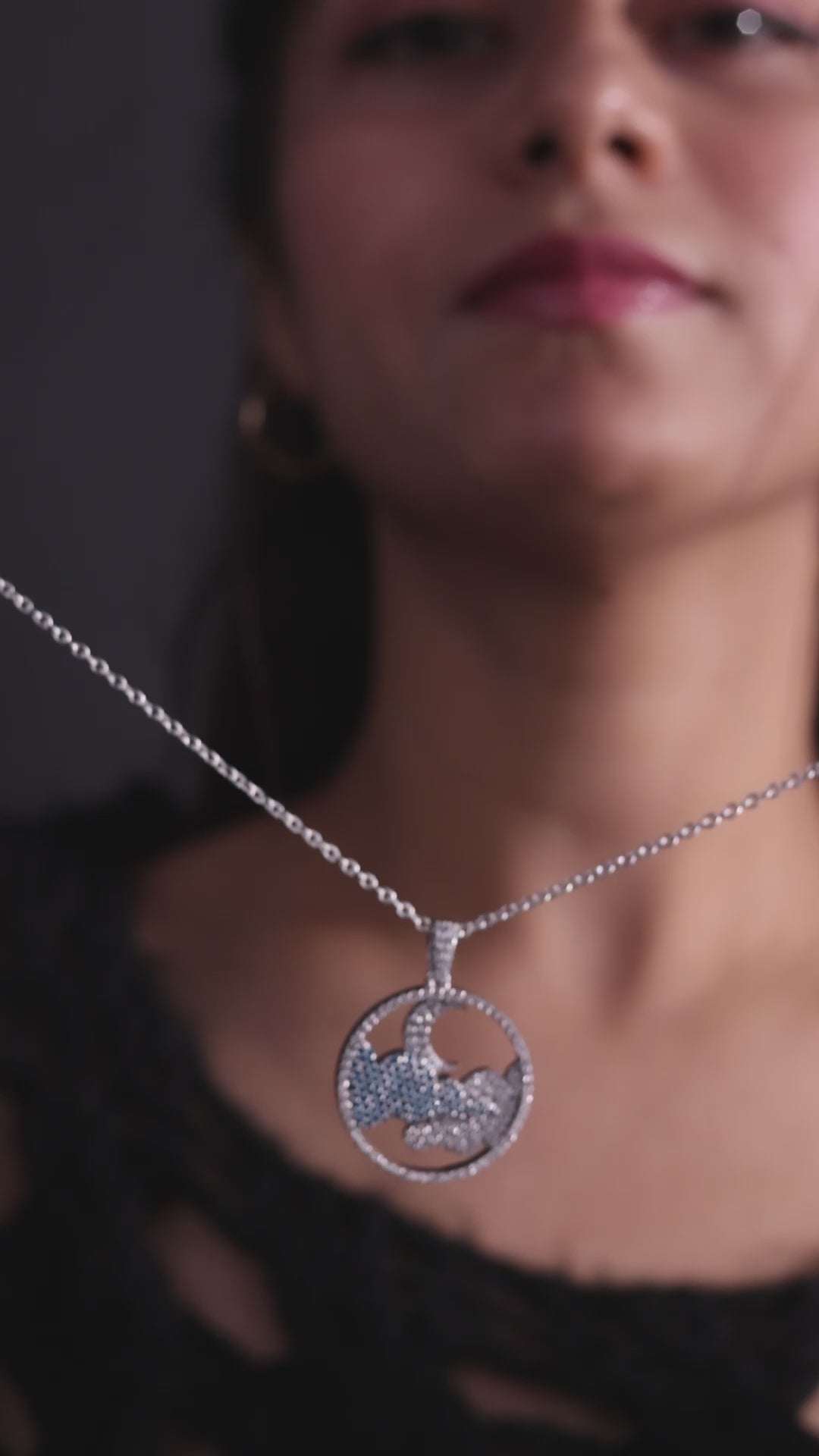 Crescent Moon and Cloud Pendant Necklace Celestial Jewelry
