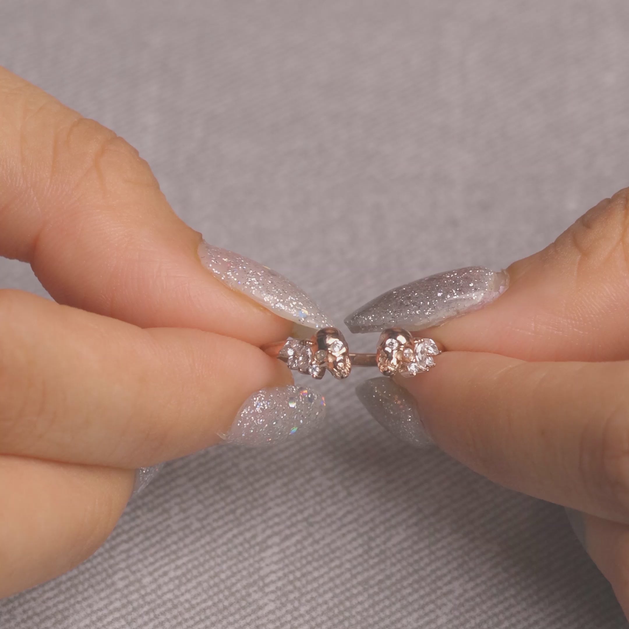 Open Skull Ring Enhancer for Engagement Wedding Rings AAA CZ Diamonds