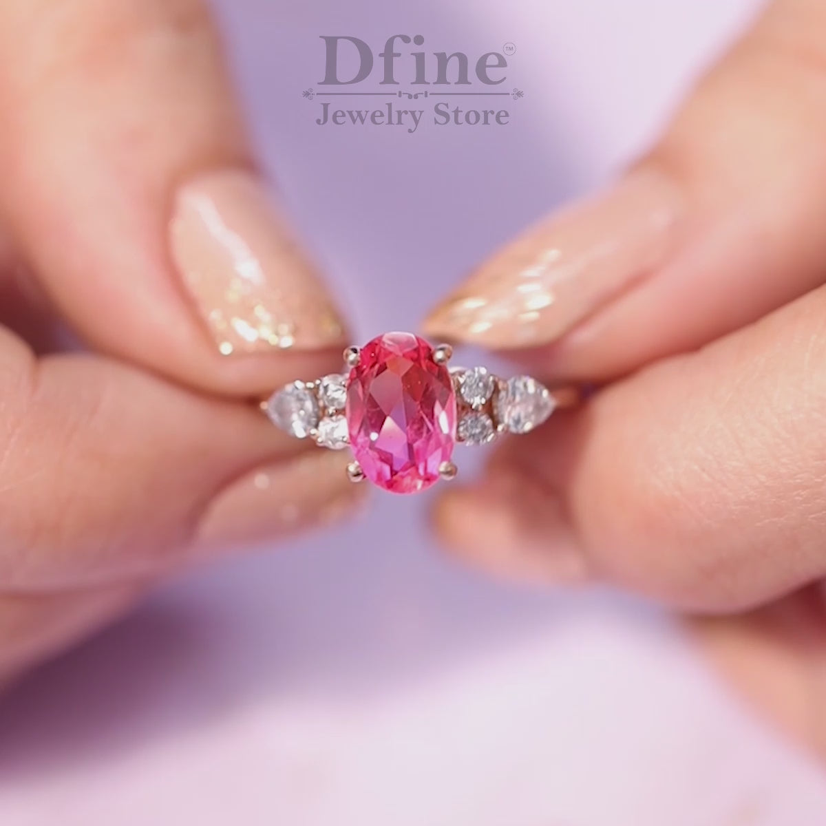 Bicolor doublet gemstone cocktail statement ring with moissanite accents, evening party jewelry in rose gold