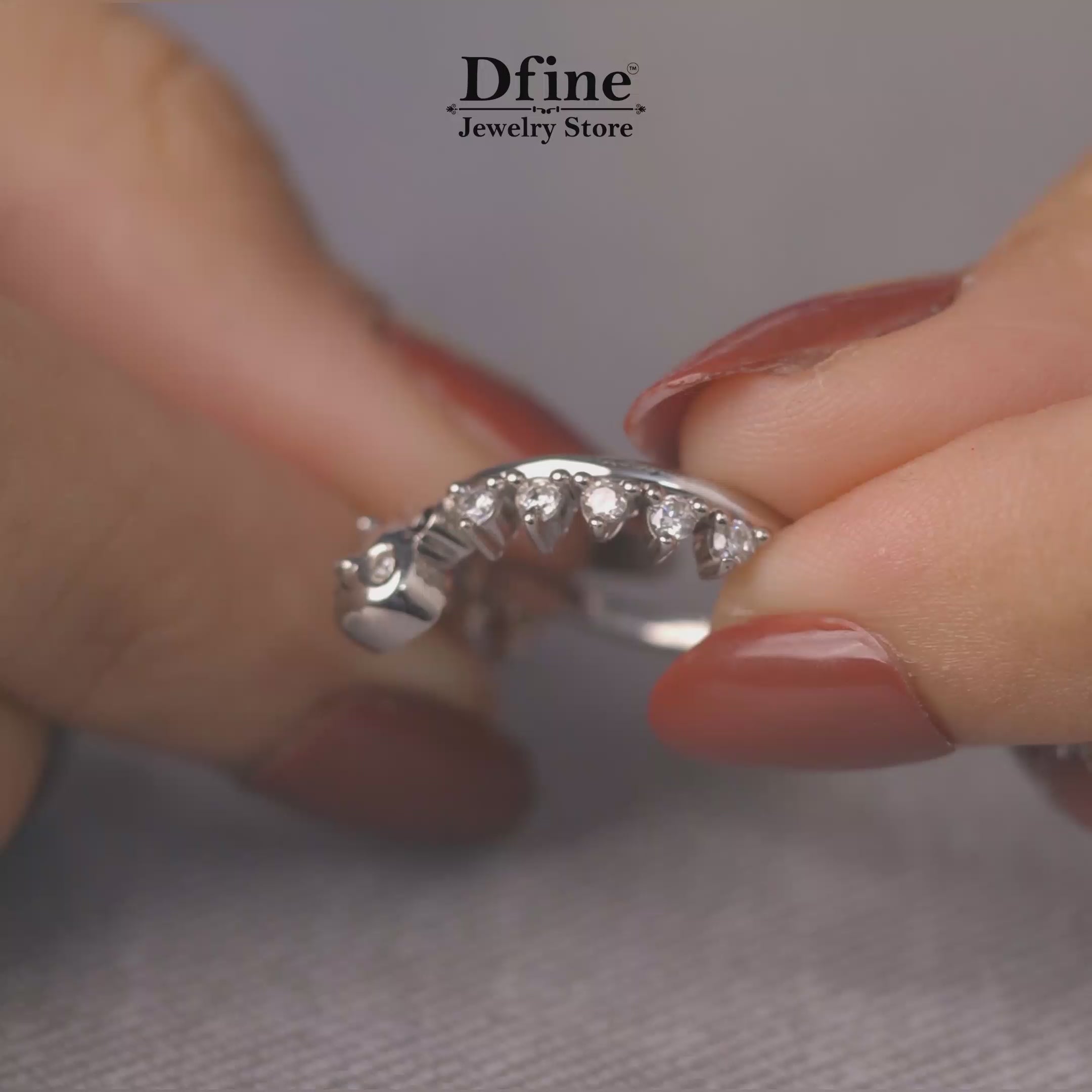 Moissanite Panda Ring Enhancer Cute Panda Wedding Band Stack