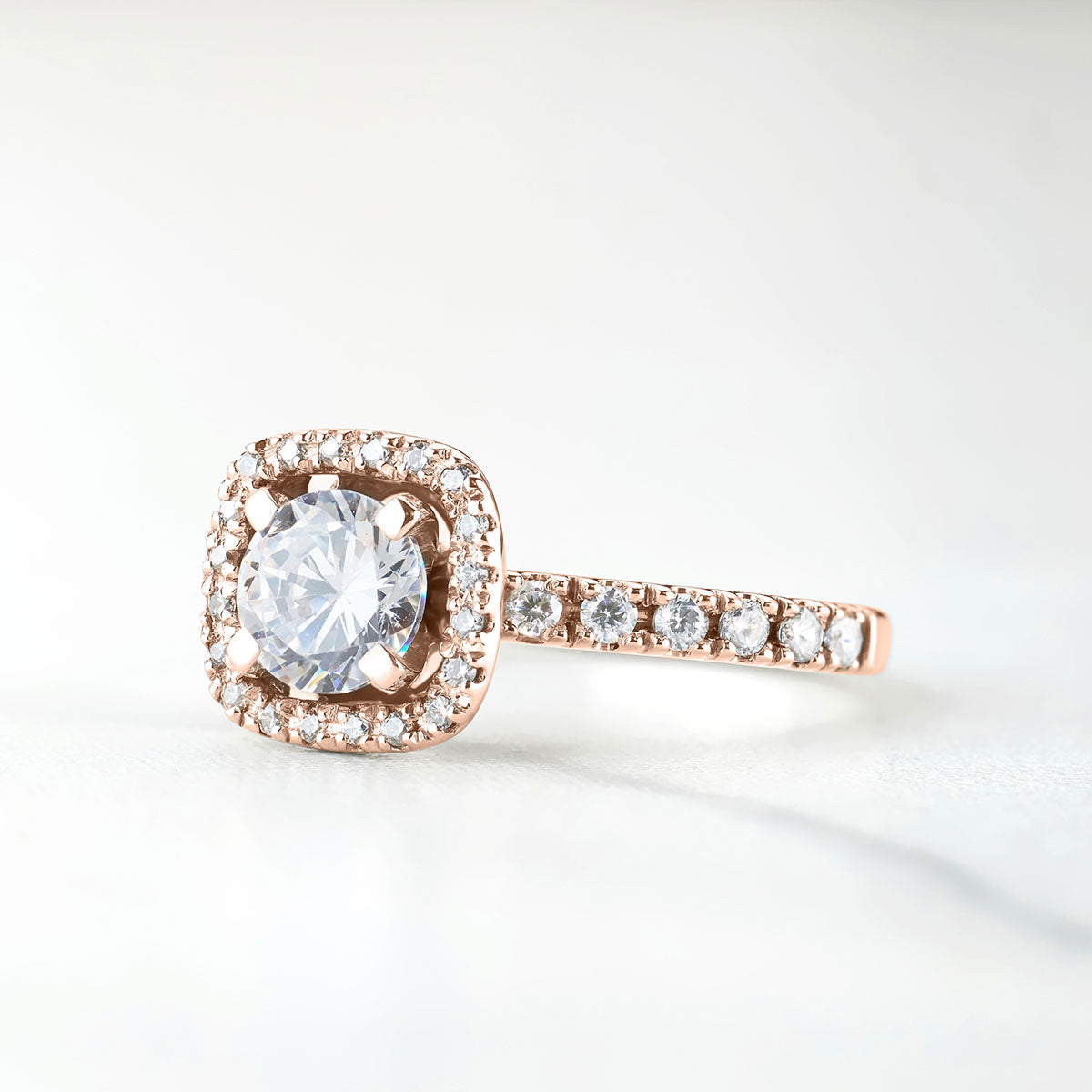 Classic Halo Moissanite Diamond Engagement Ring Promise Wedding Anniversary Rose Gold White Gold Sterling Silver