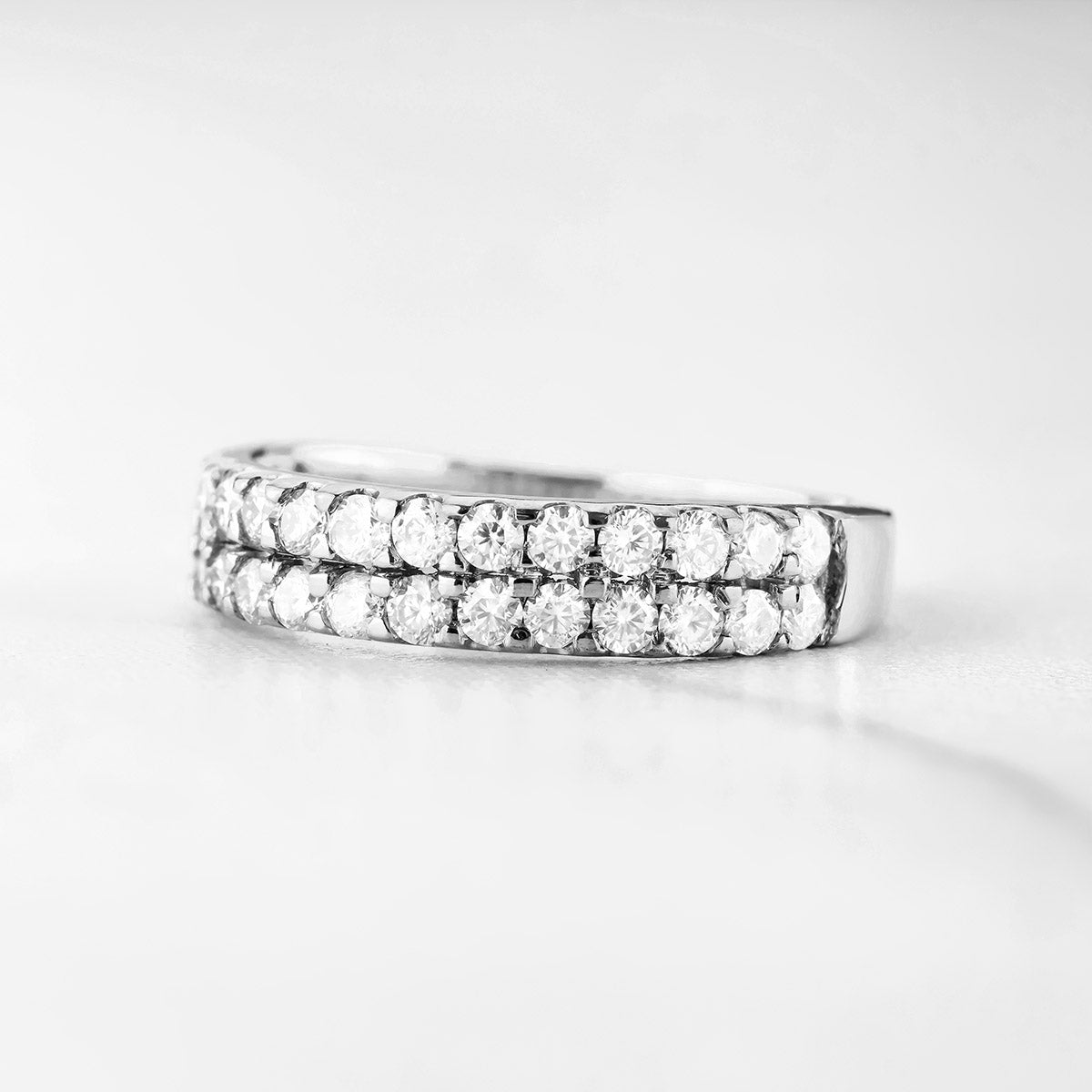 Moissanite Diamond Wedding Band Ring Anniversary Promise Eternity Rose Gold White Gold Sterling Silver