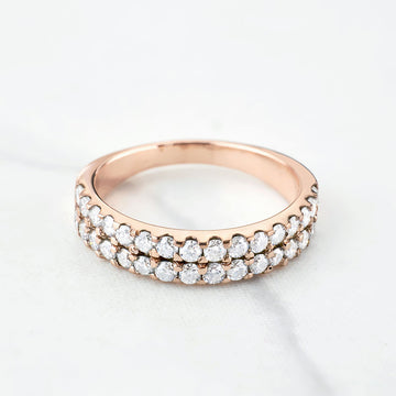 Moissanite Diamond Wedding Band Ring Anniversary Promise Eternity Rose Gold White Gold Sterling Silver