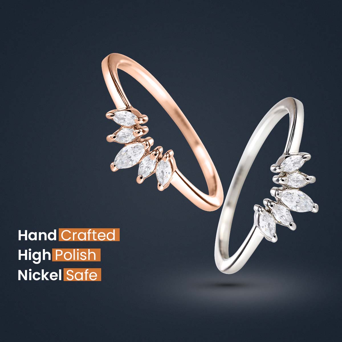 Tiara Wedding Band Marquise Cut AAA CZ Engagement Ring Enhancer
