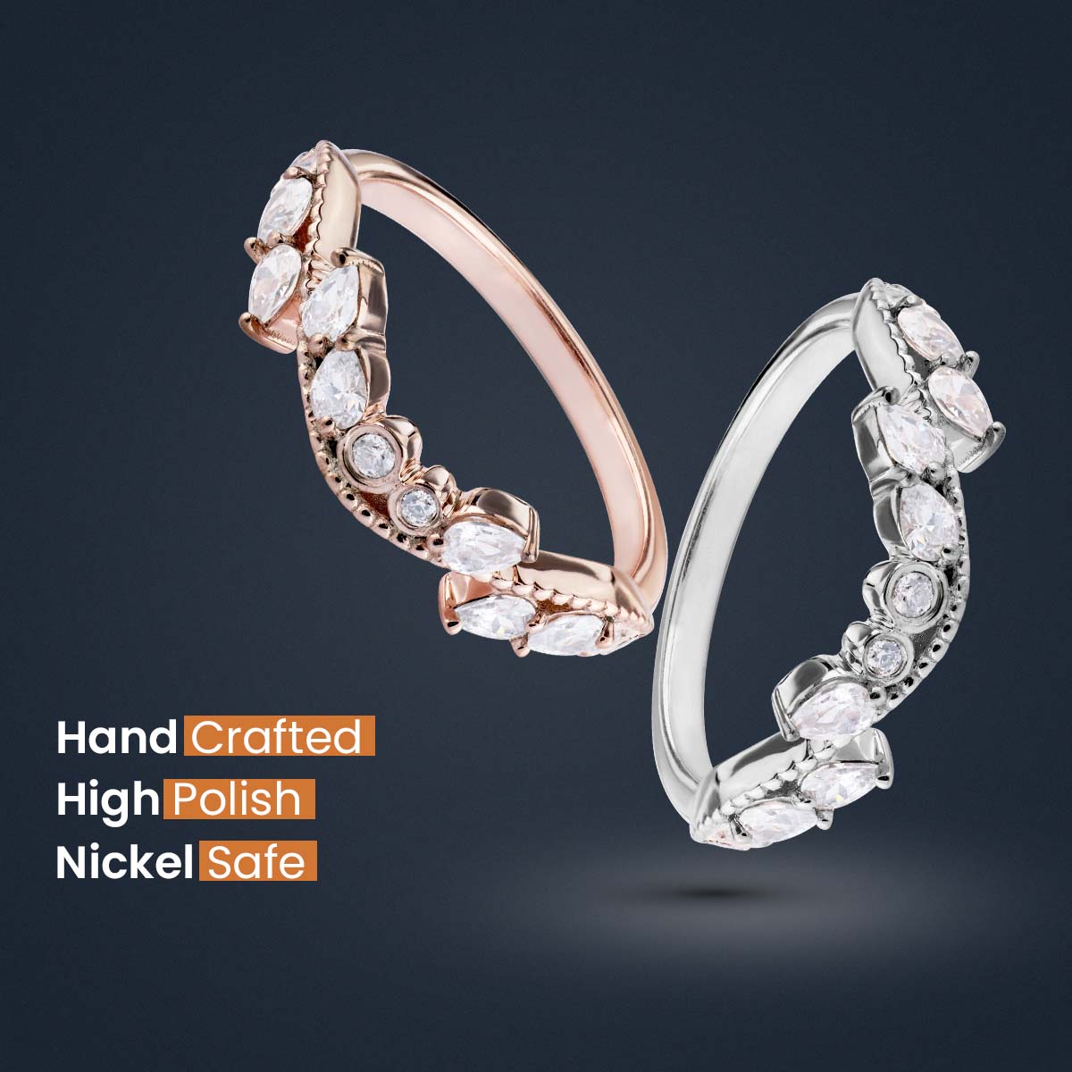 CZ Diamond Wedding Band Engagement Ring Enhancer Art Deco Jewelry