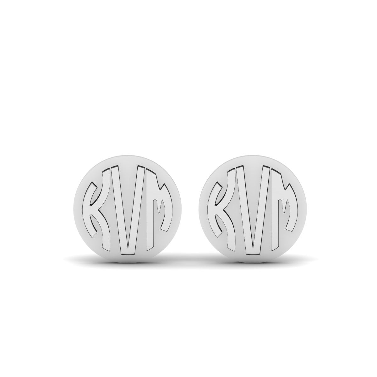 SILVER MONOGRAM CUFFLINKS
